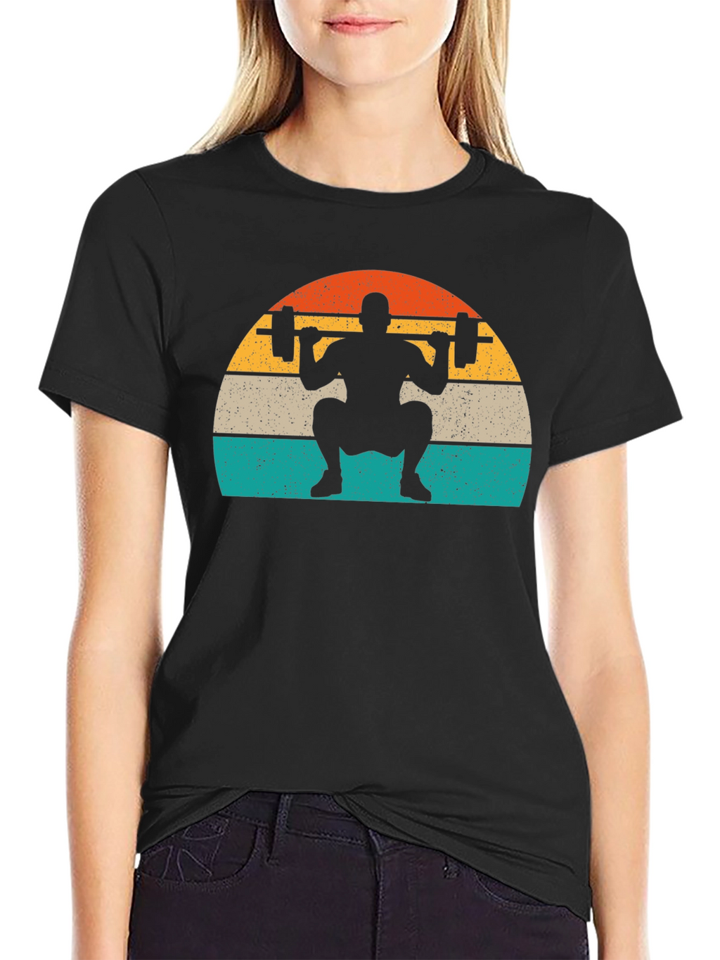 Retro Squat T-Shirt - Black Workout Tee