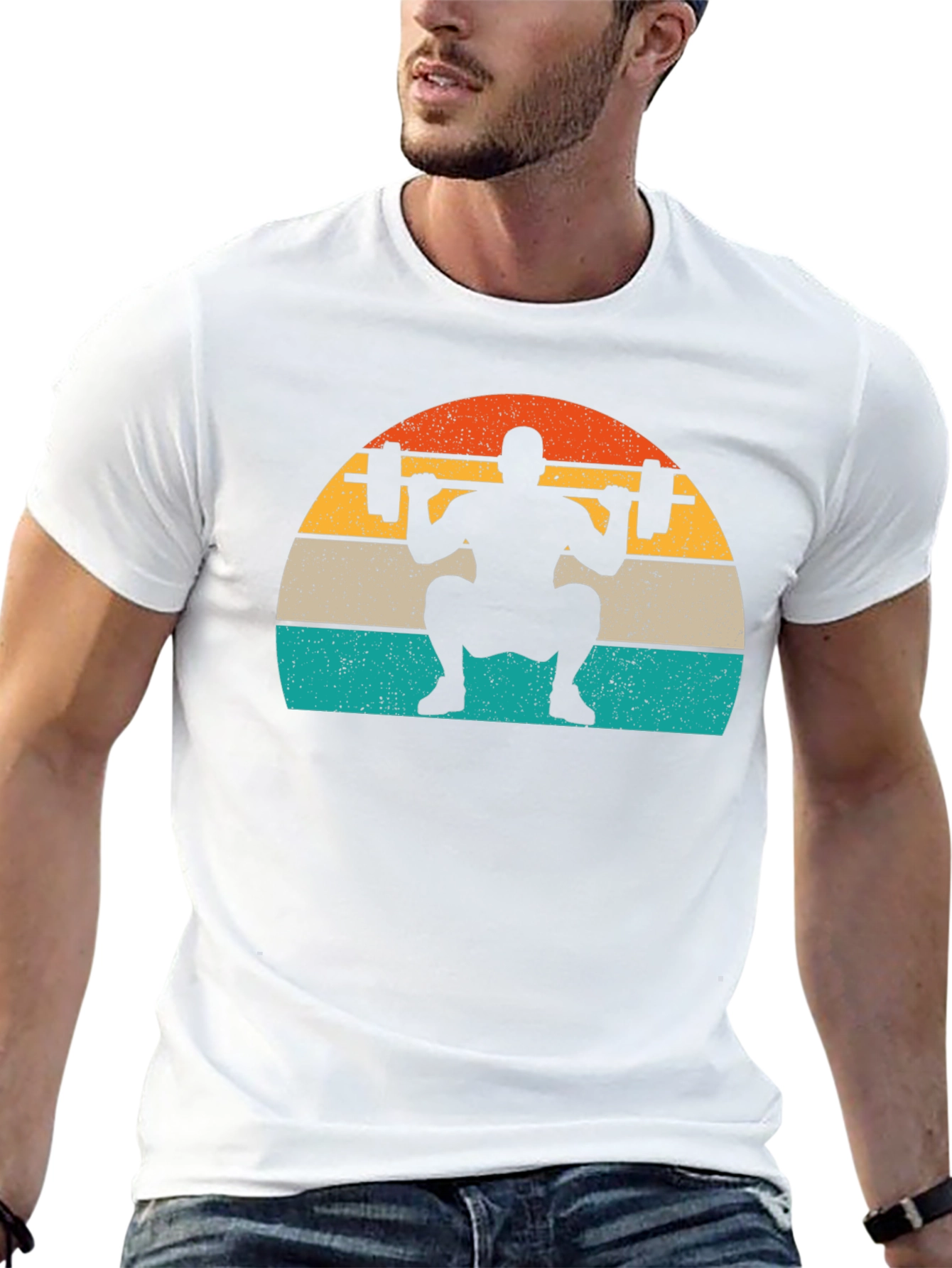 Retro Squat T-Shirt - Black Workout Tee