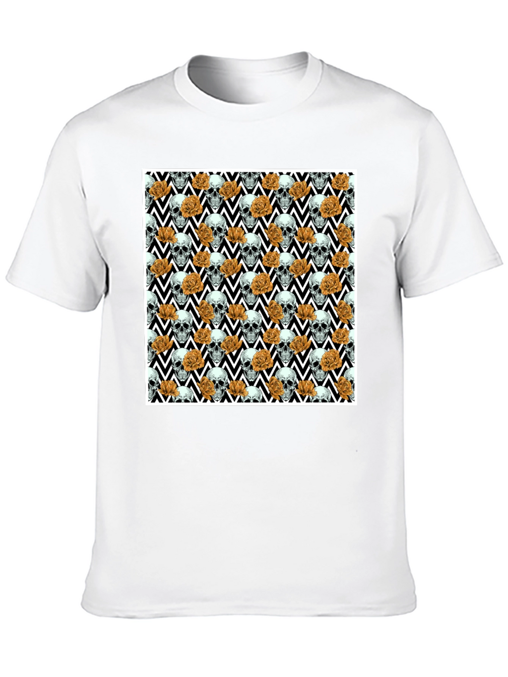 Skull & Rose Pattern Tee