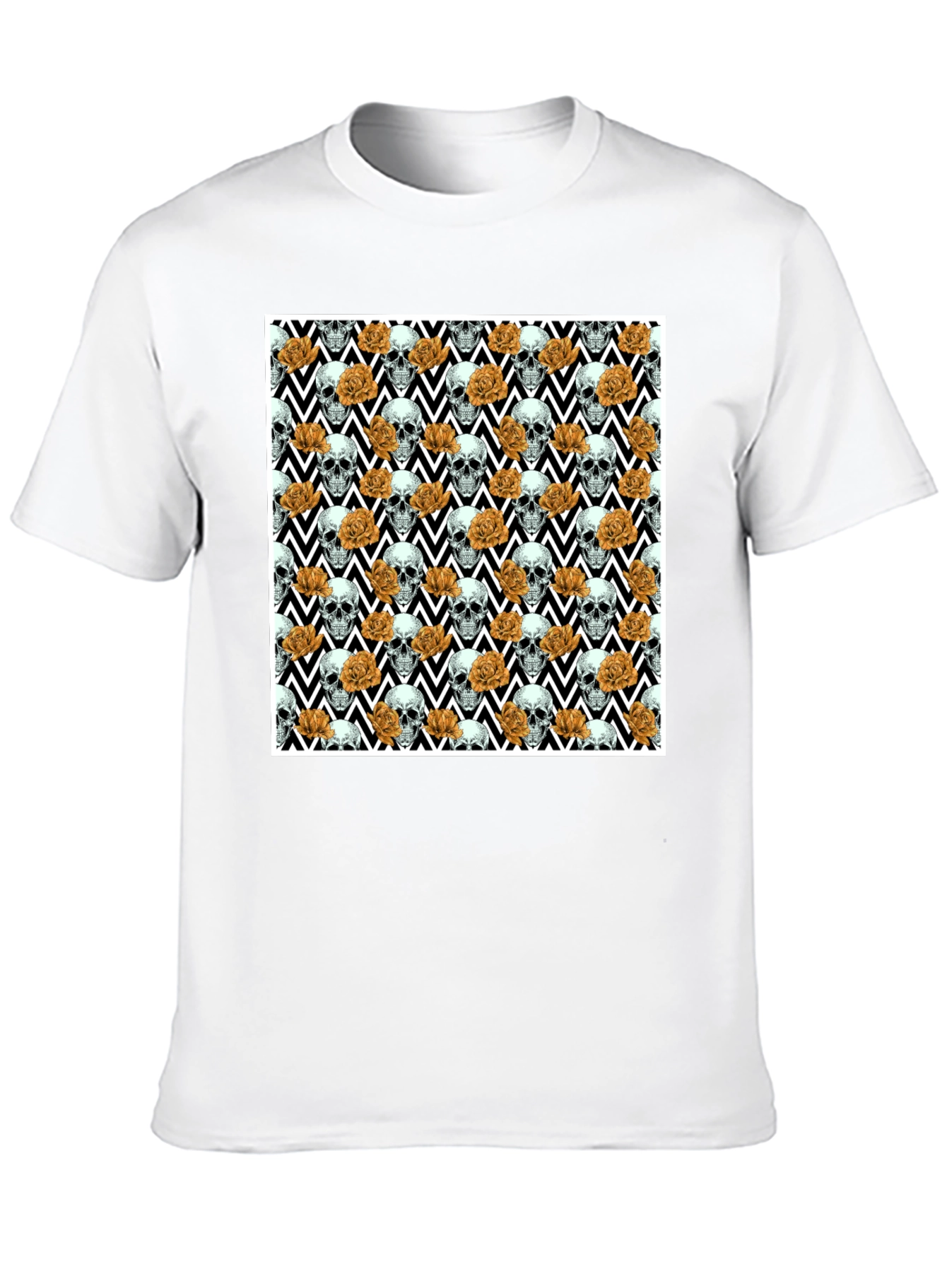 Skull & Rose Pattern Tee