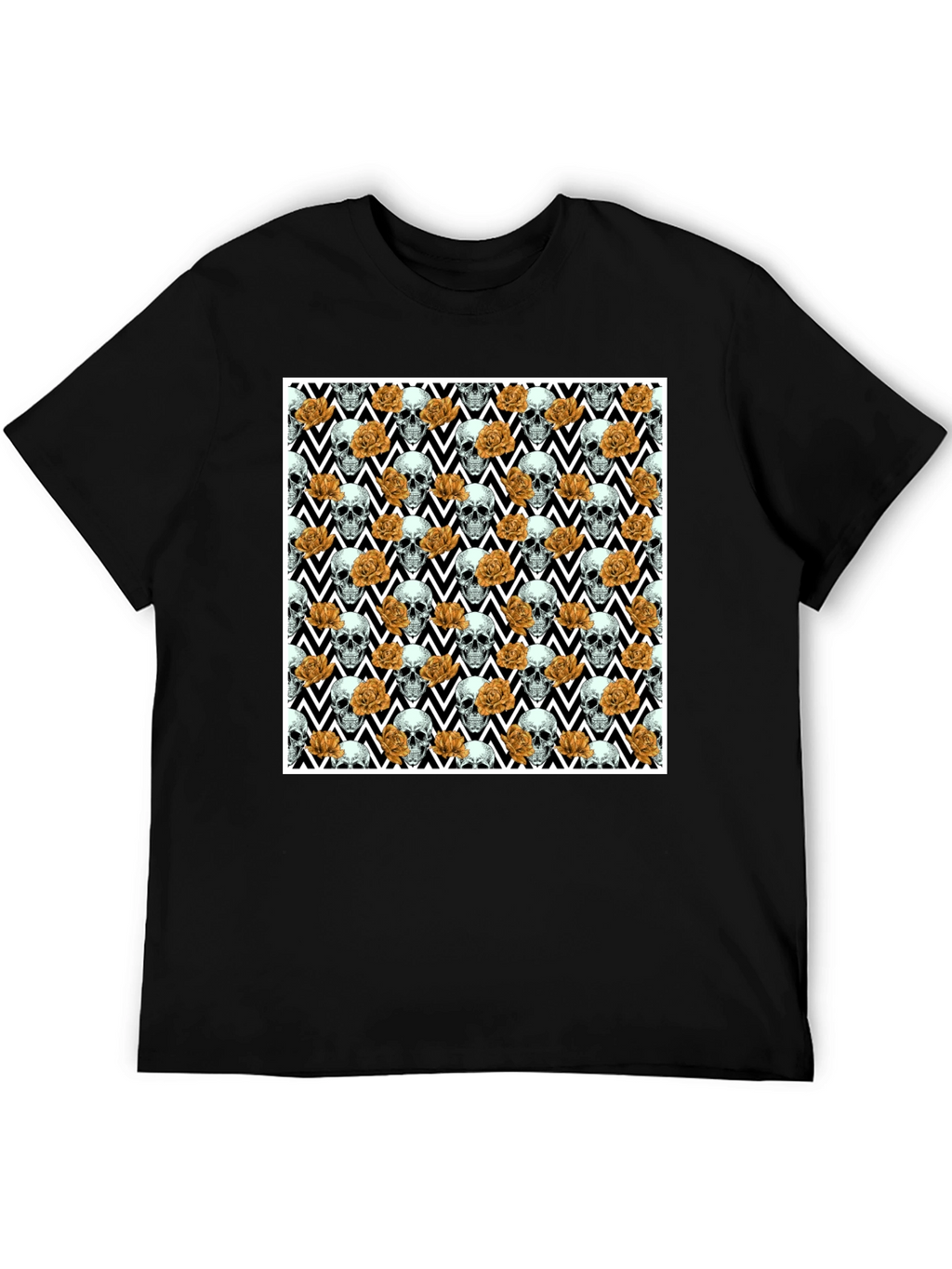 Skull & Rose Pattern Tee