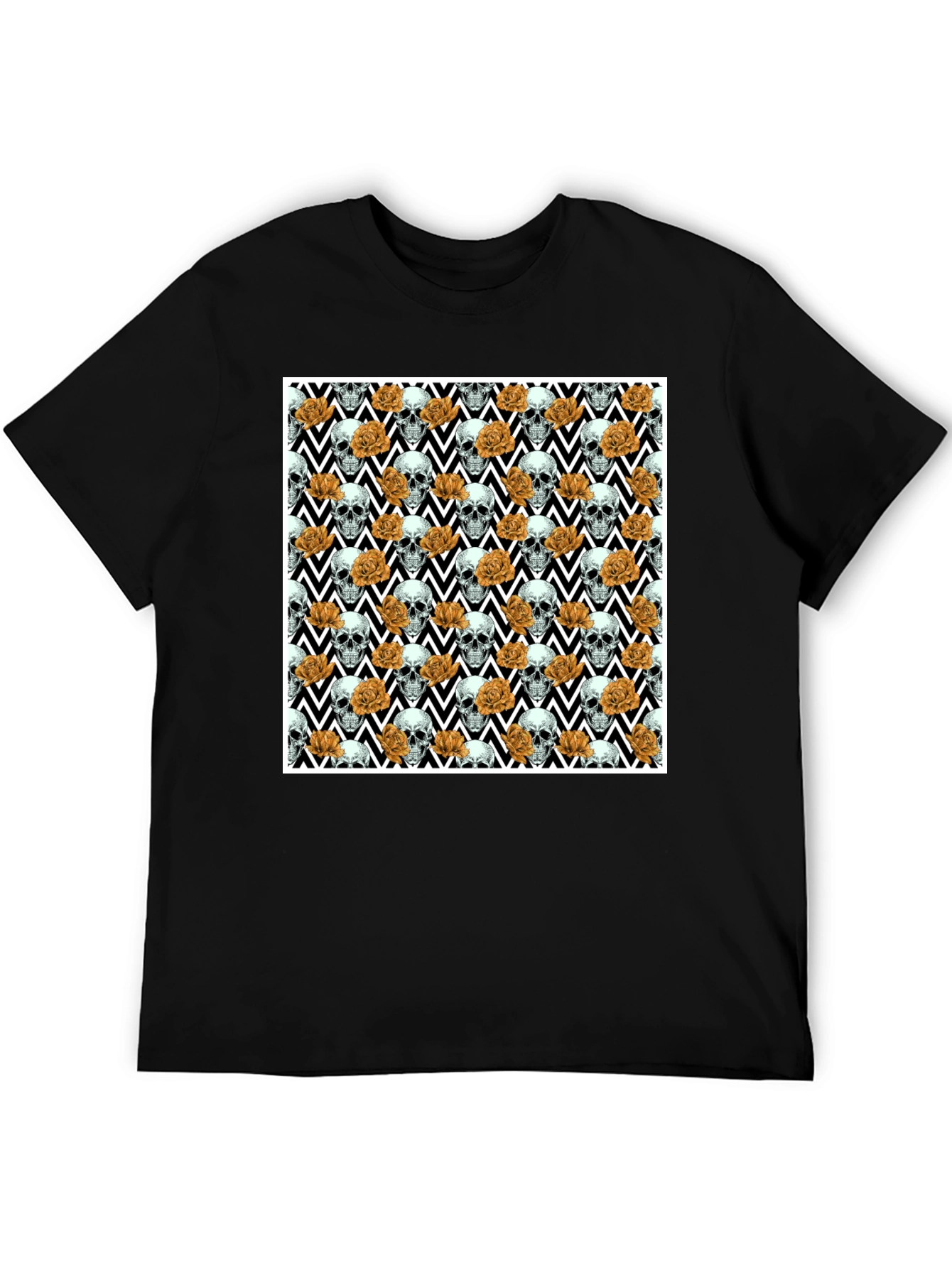 Skull & Rose Pattern Tee