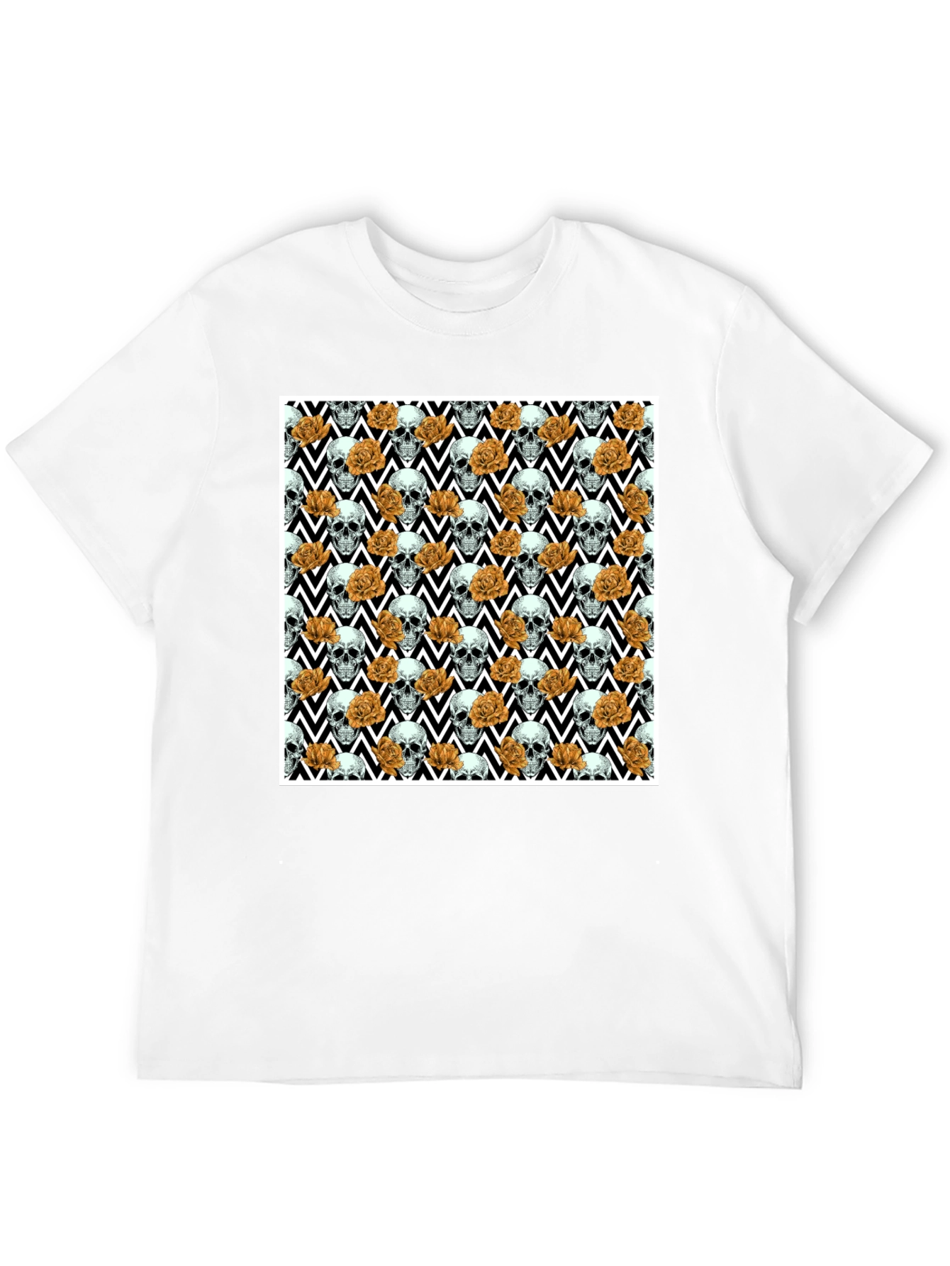 Skull & Rose Pattern Tee