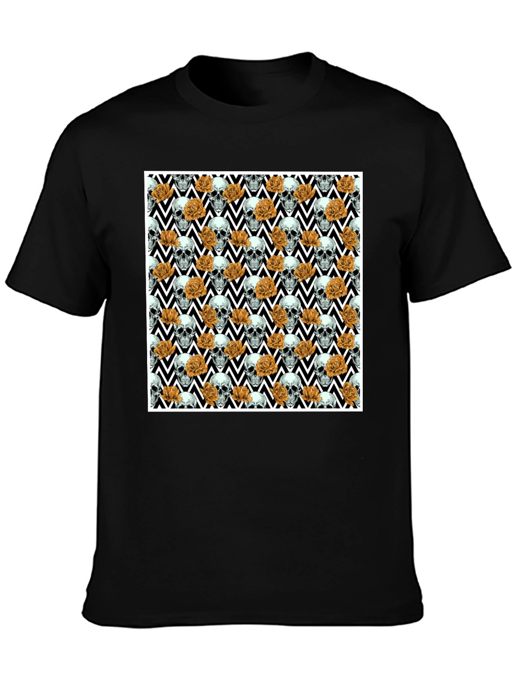 Skull & Rose Pattern Tee