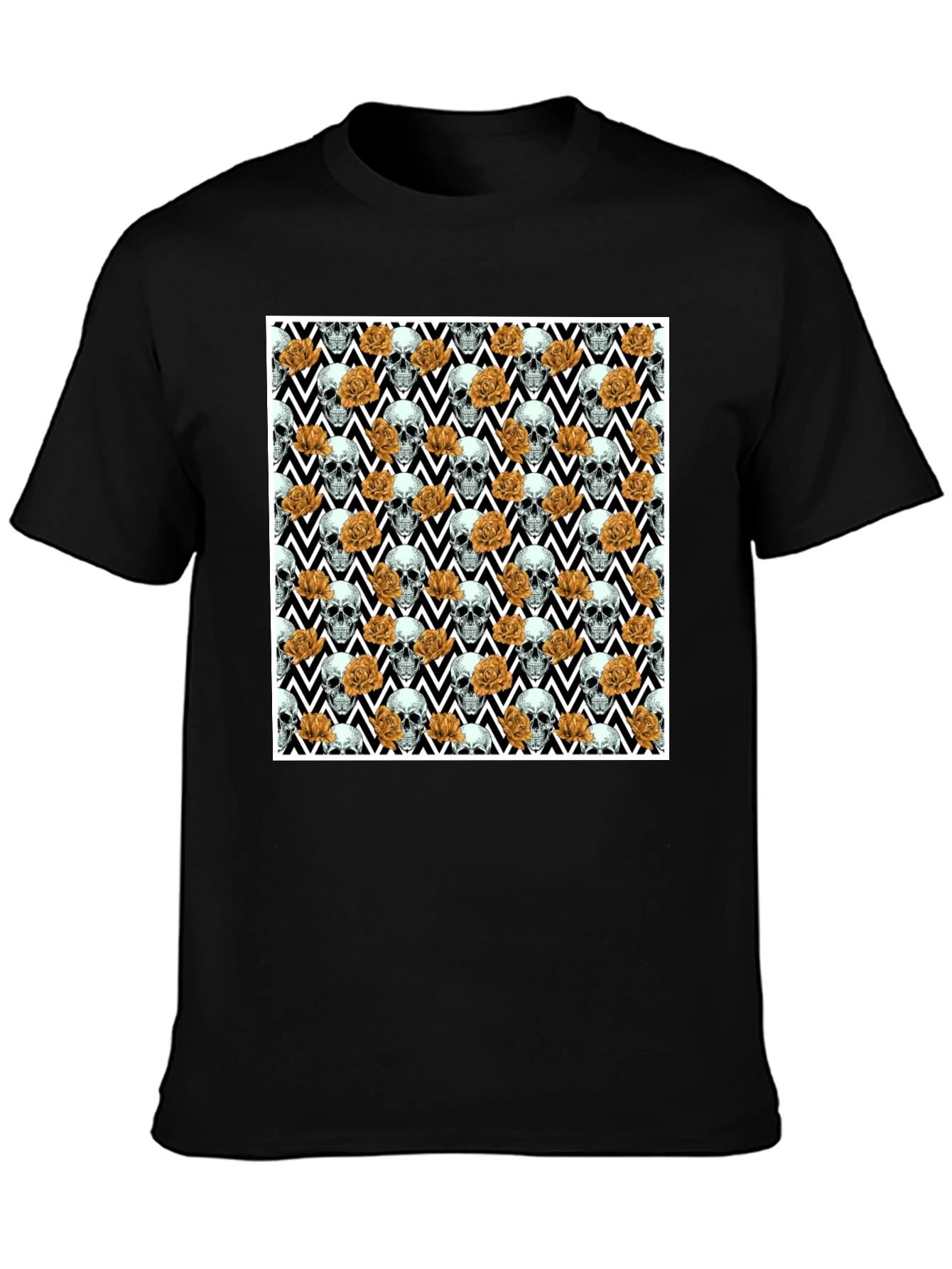 Skull & Rose Pattern Tee