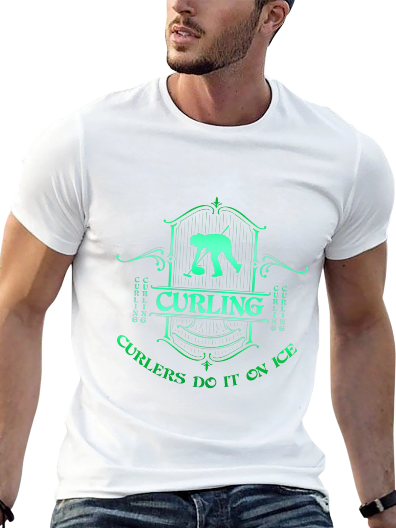 Curling On Ice Graphic T-Shirt