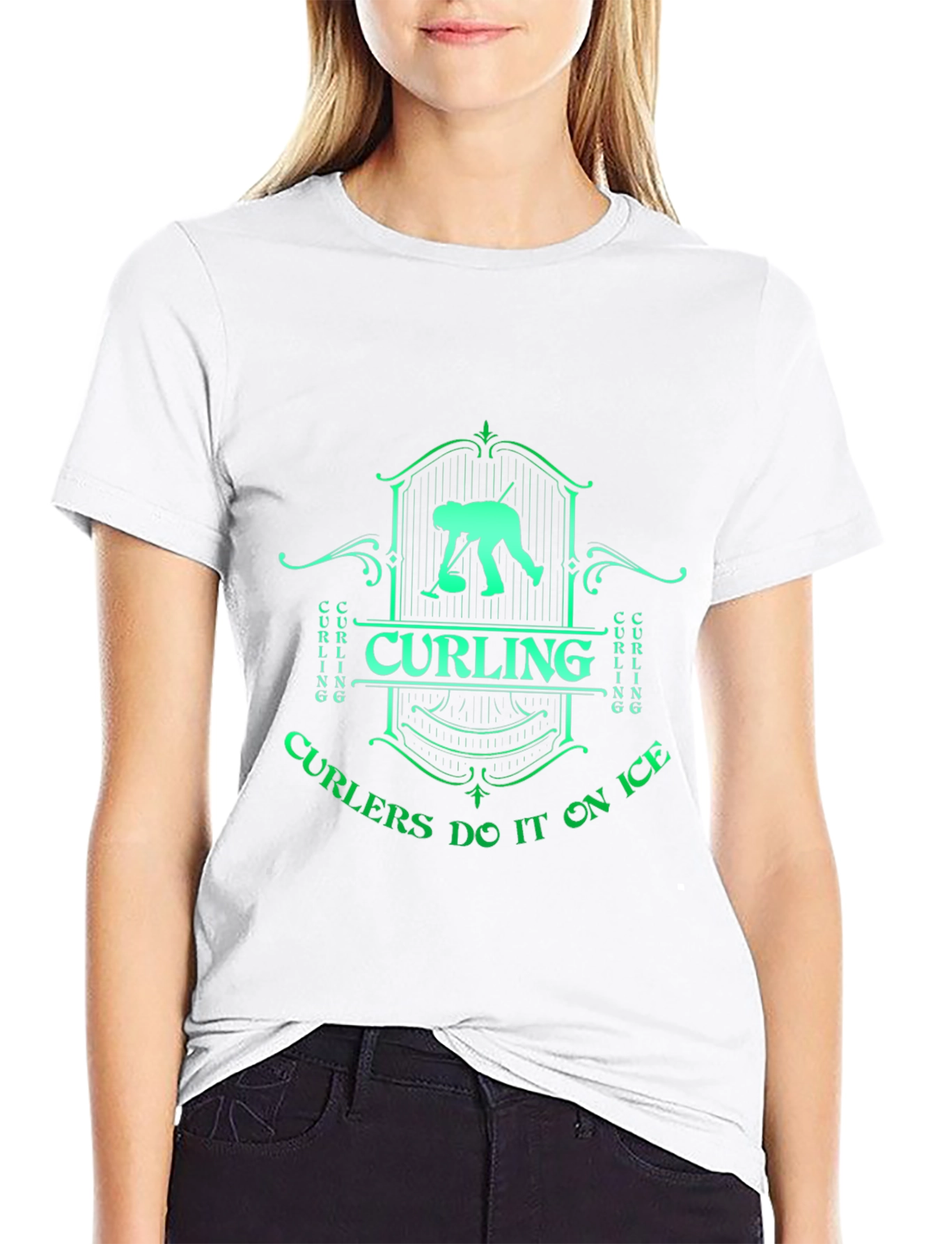 Curling On Ice Graphic T-Shirt