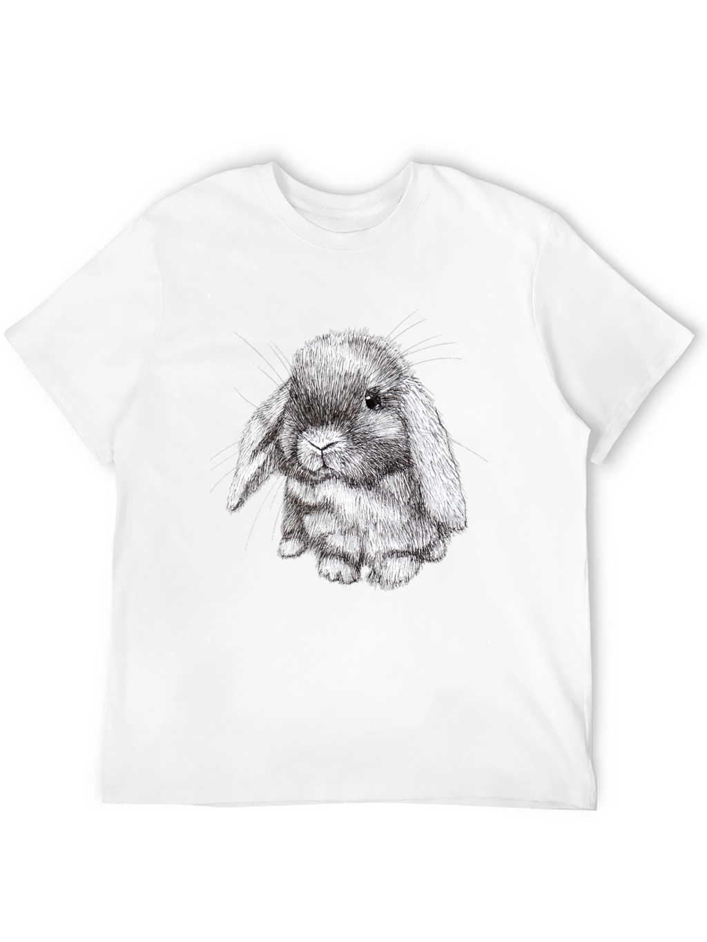 Cute Bunny Graphic Black T-Shirt