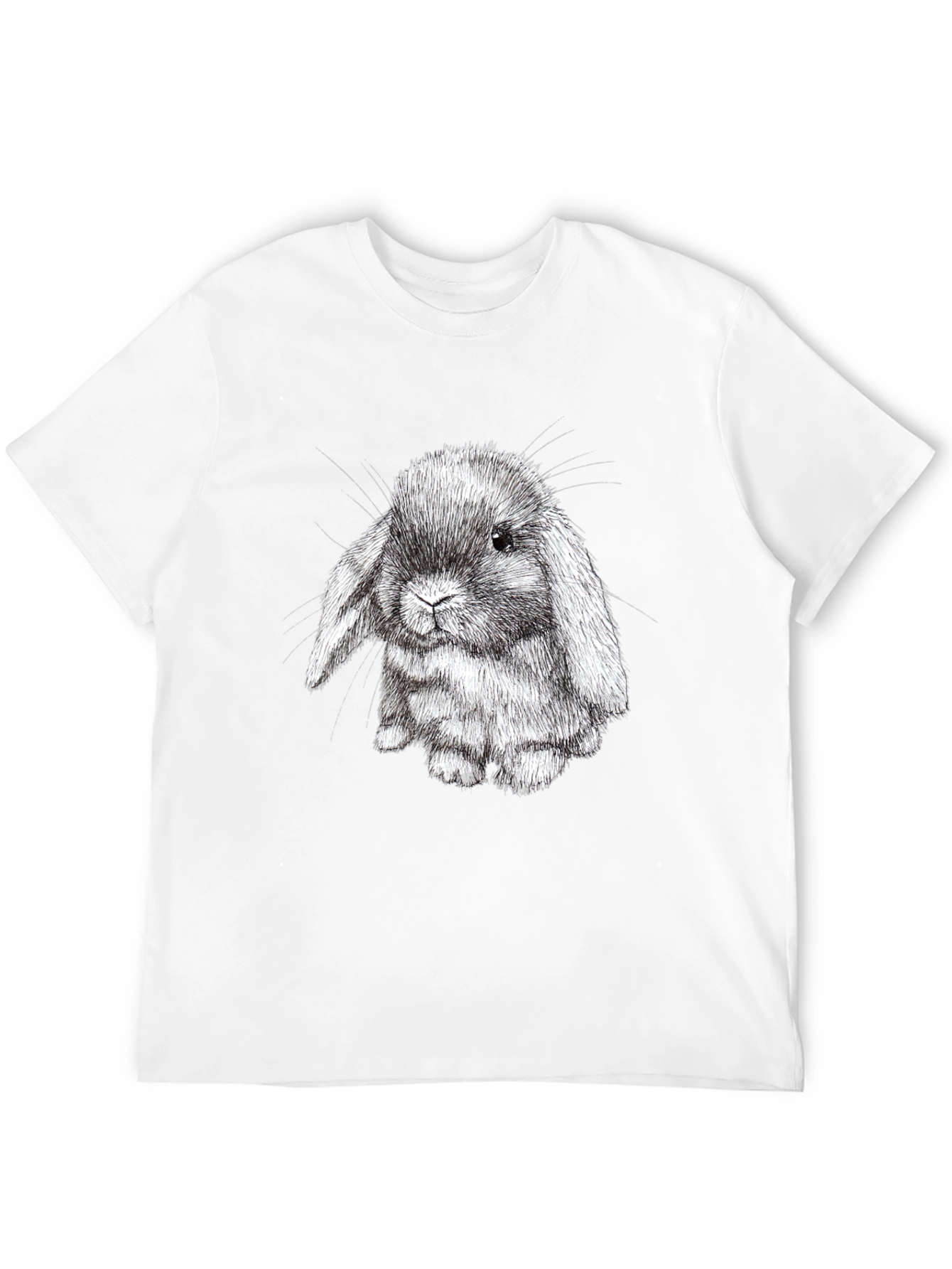 Cute Bunny Graphic Black T-Shirt