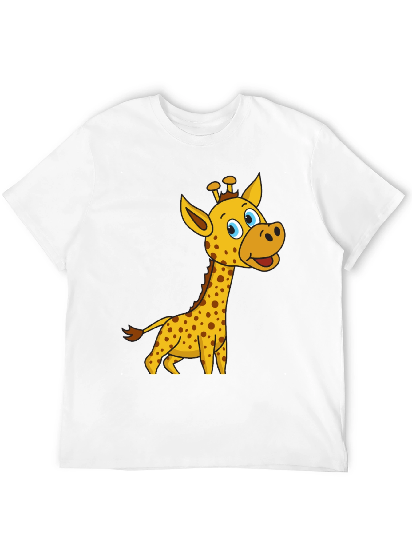 Cartoon Giraffe Black T-Shirt