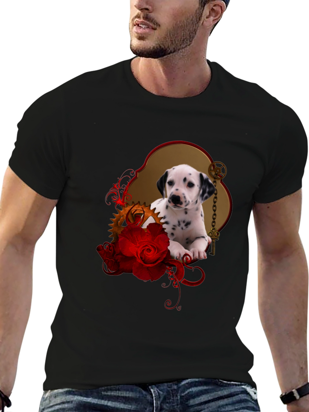 Dalmatian Puppy & Roses T-Shirt