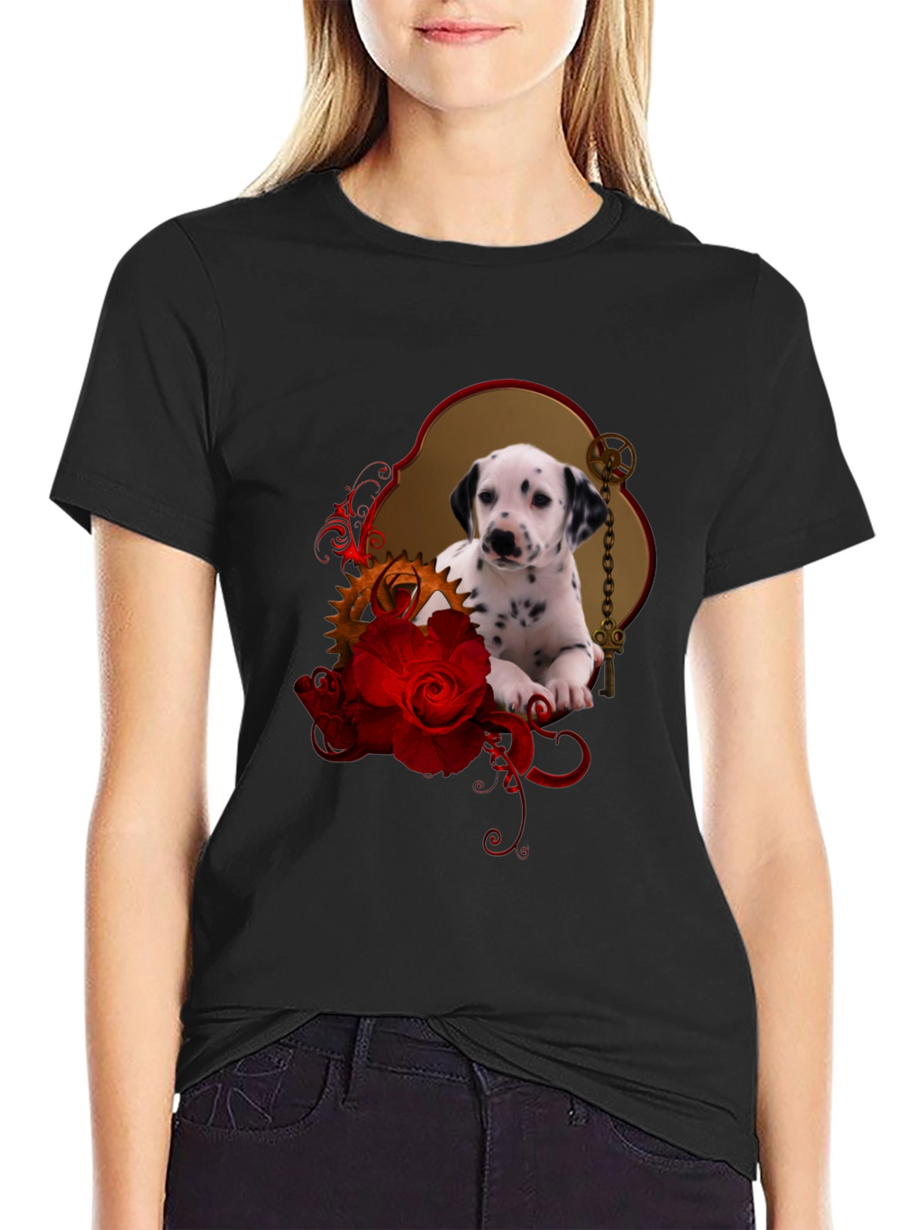 Dalmatian Puppy & Roses T-Shirt