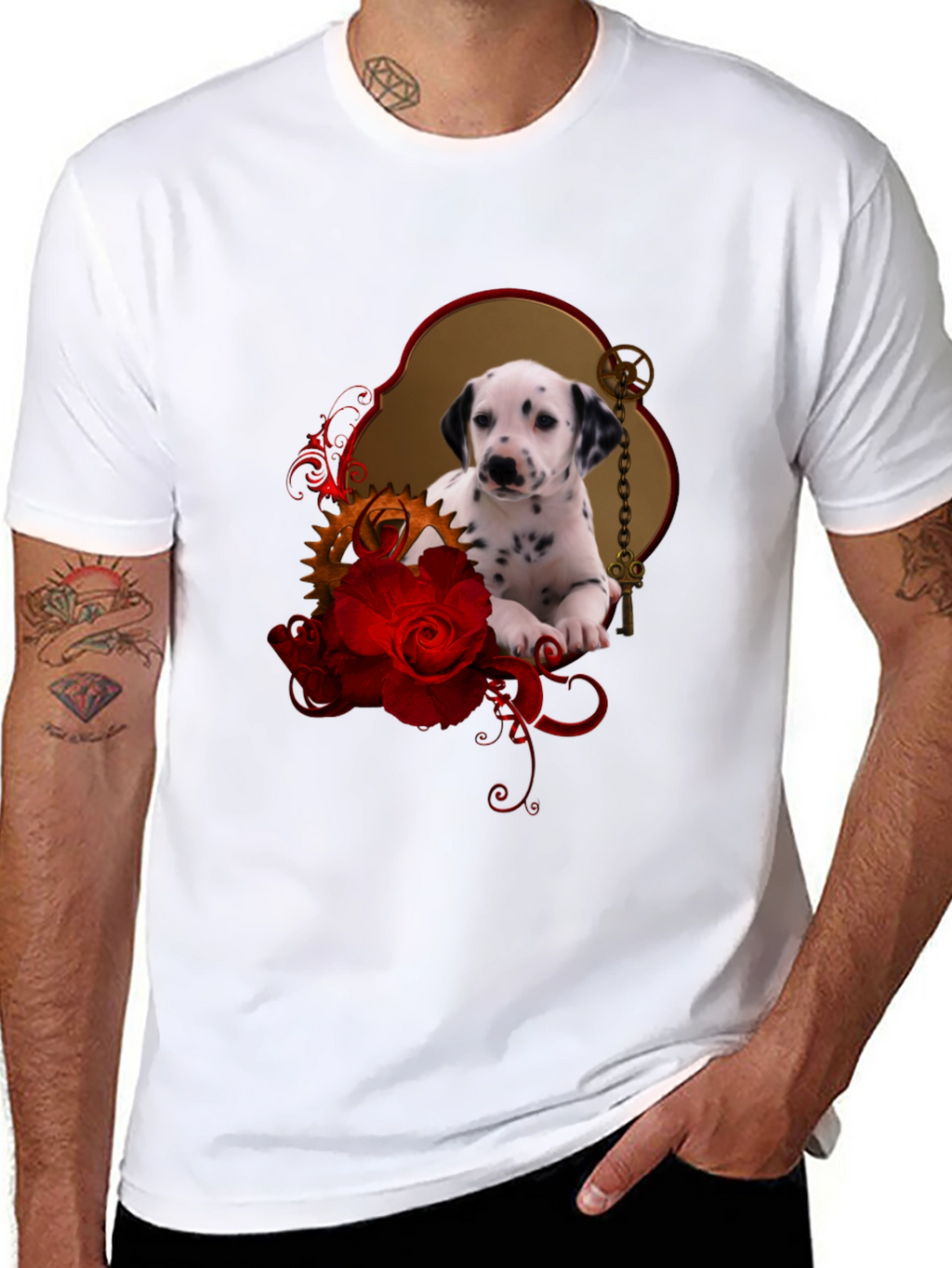 Dalmatian Puppy & Roses T-Shirt