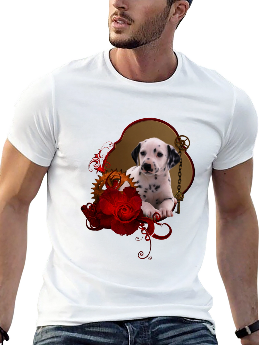 Dalmatian Puppy & Roses T-Shirt