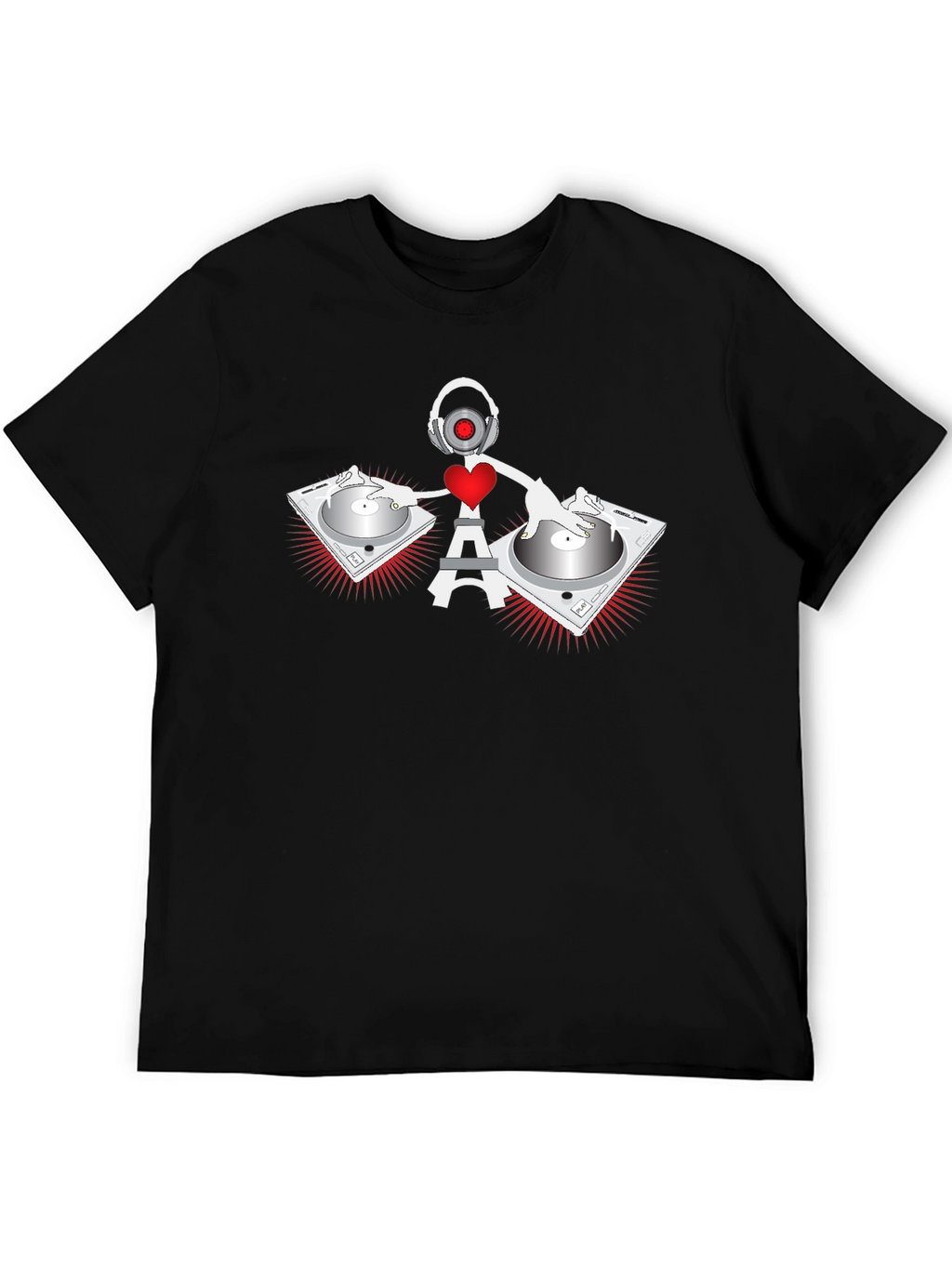 DJ Eiffel Tower Graphic Tee - Black