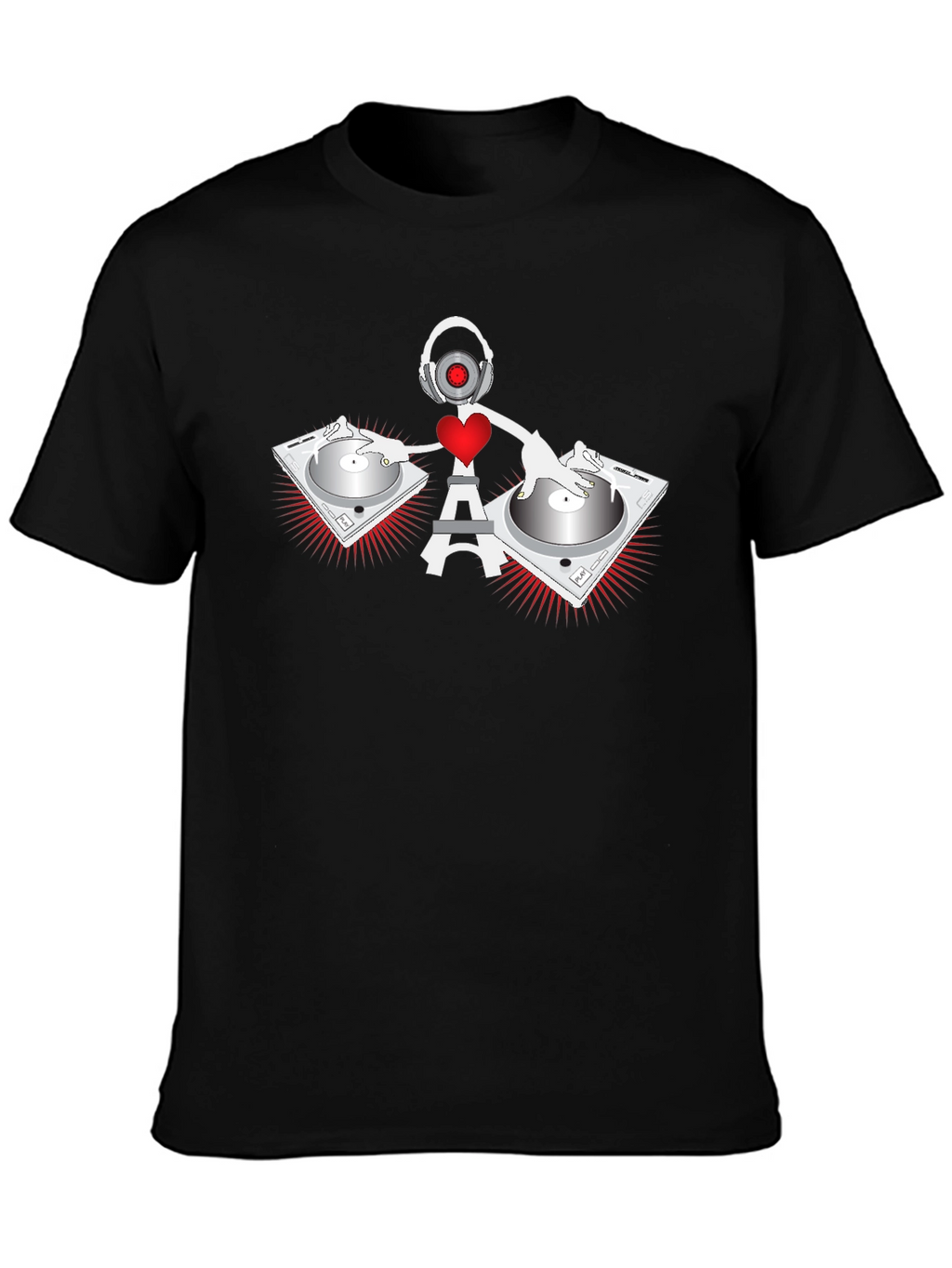 DJ Eiffel Tower Graphic Tee - Black