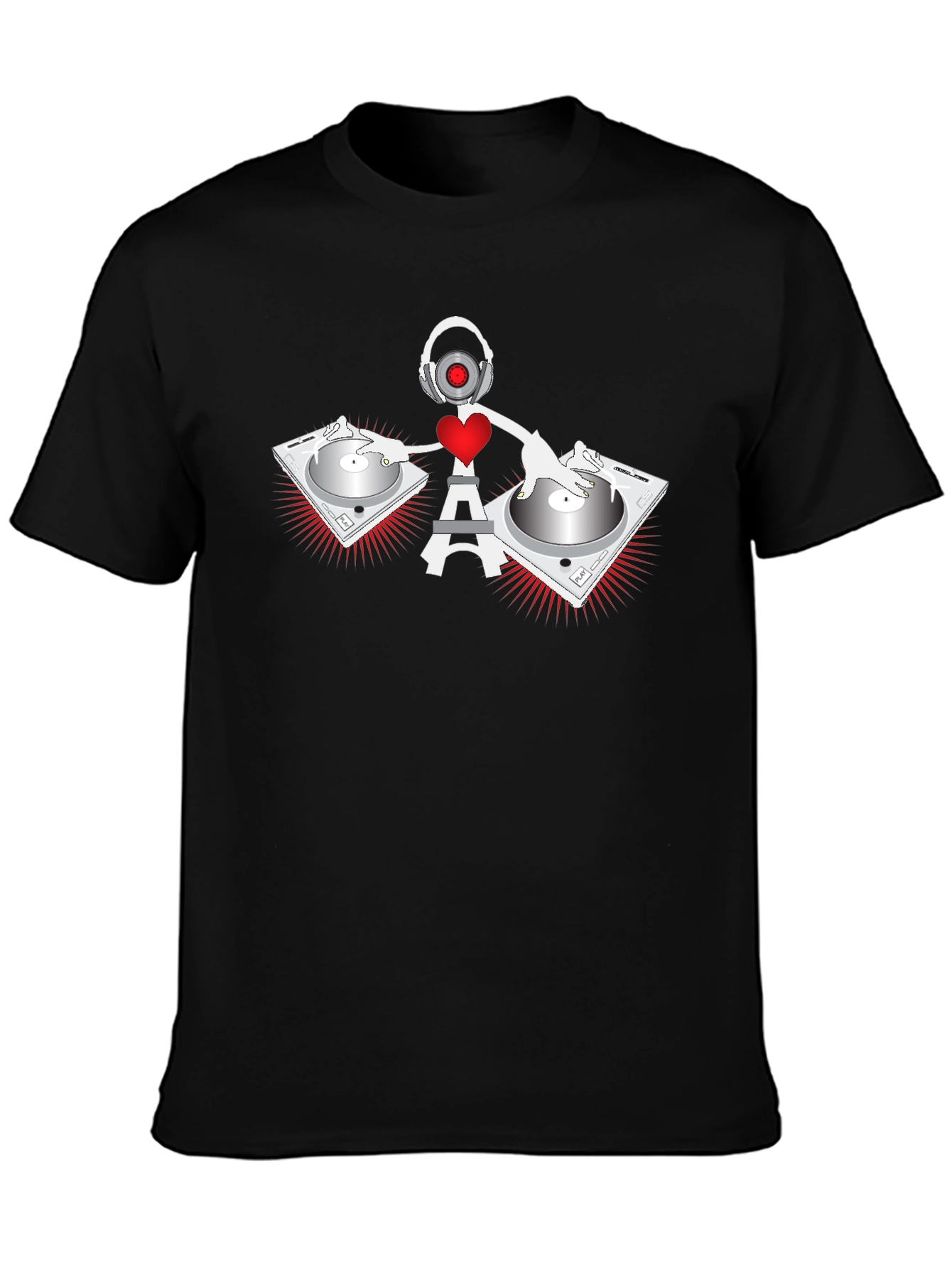 DJ Eiffel Tower Graphic Tee - Black