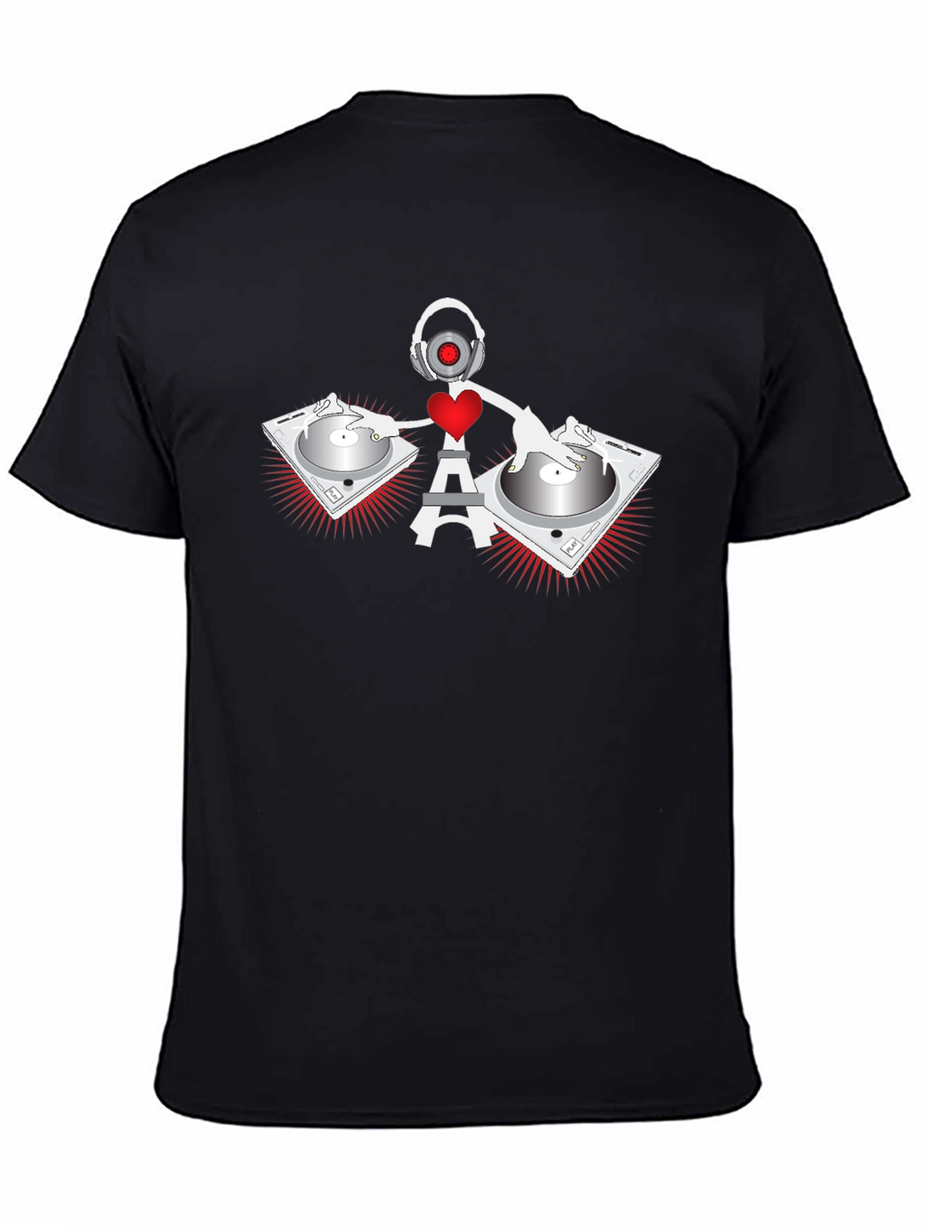 DJ Eiffel Tower Graphic Tee - Black