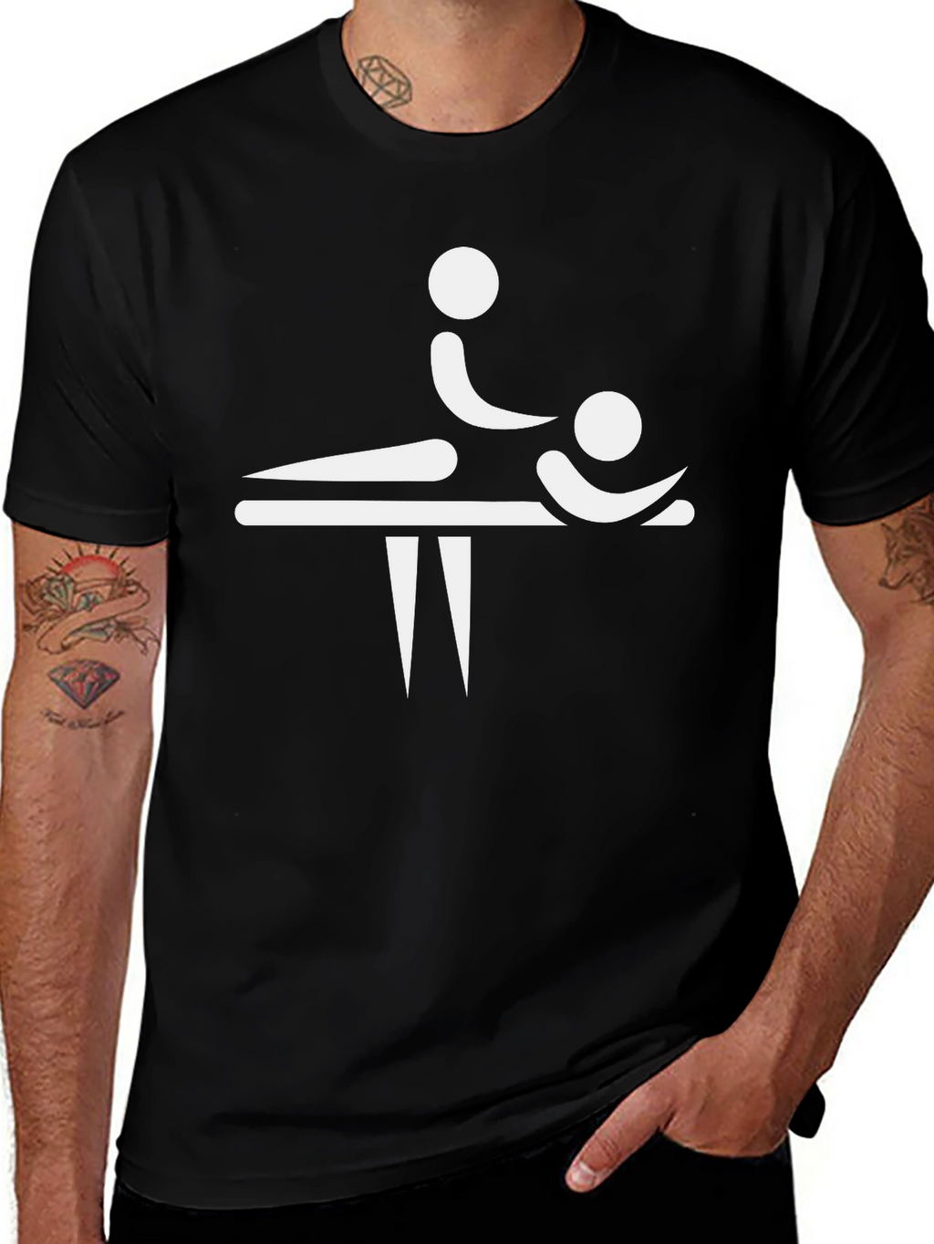 Massage Therapy T-Shirt - Funny Stick Figure Design