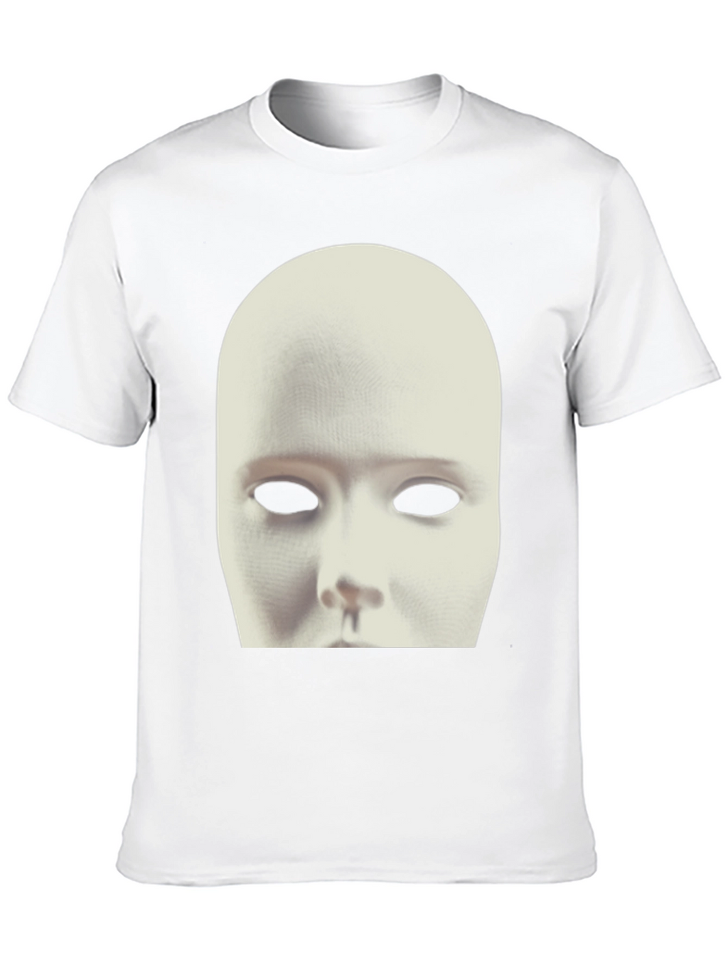 Black T-Shirt with White Mask Graphic