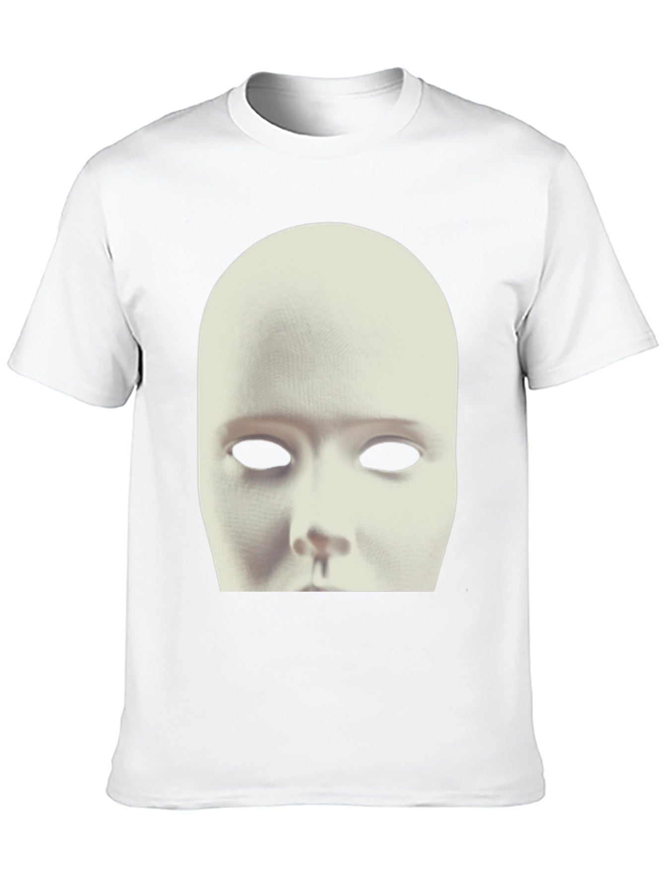 Black T-Shirt with White Mask Graphic
