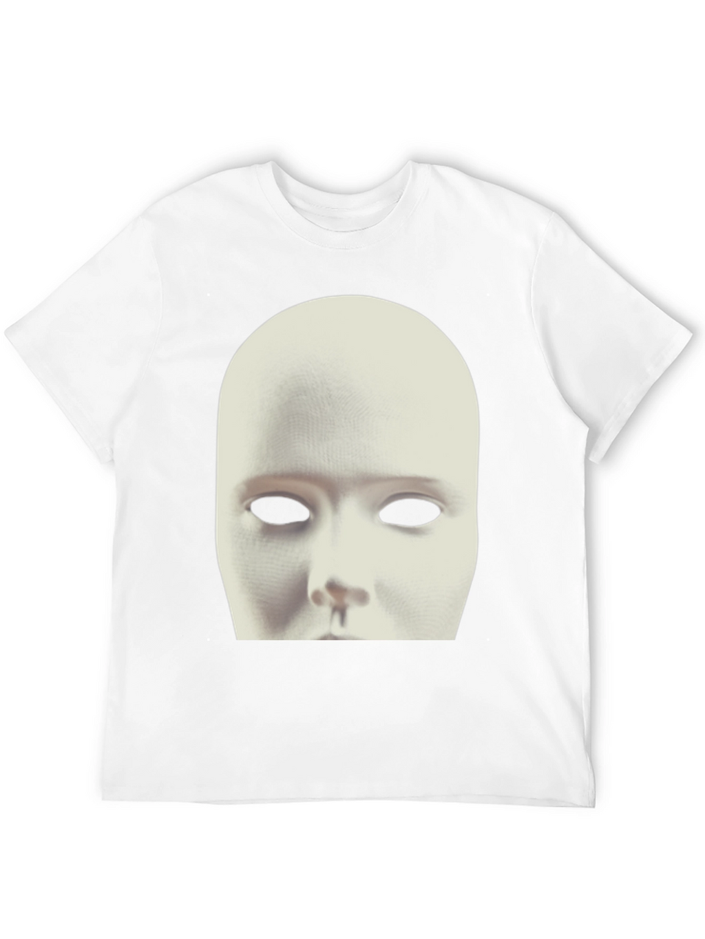 Black T-Shirt with White Mask Graphic