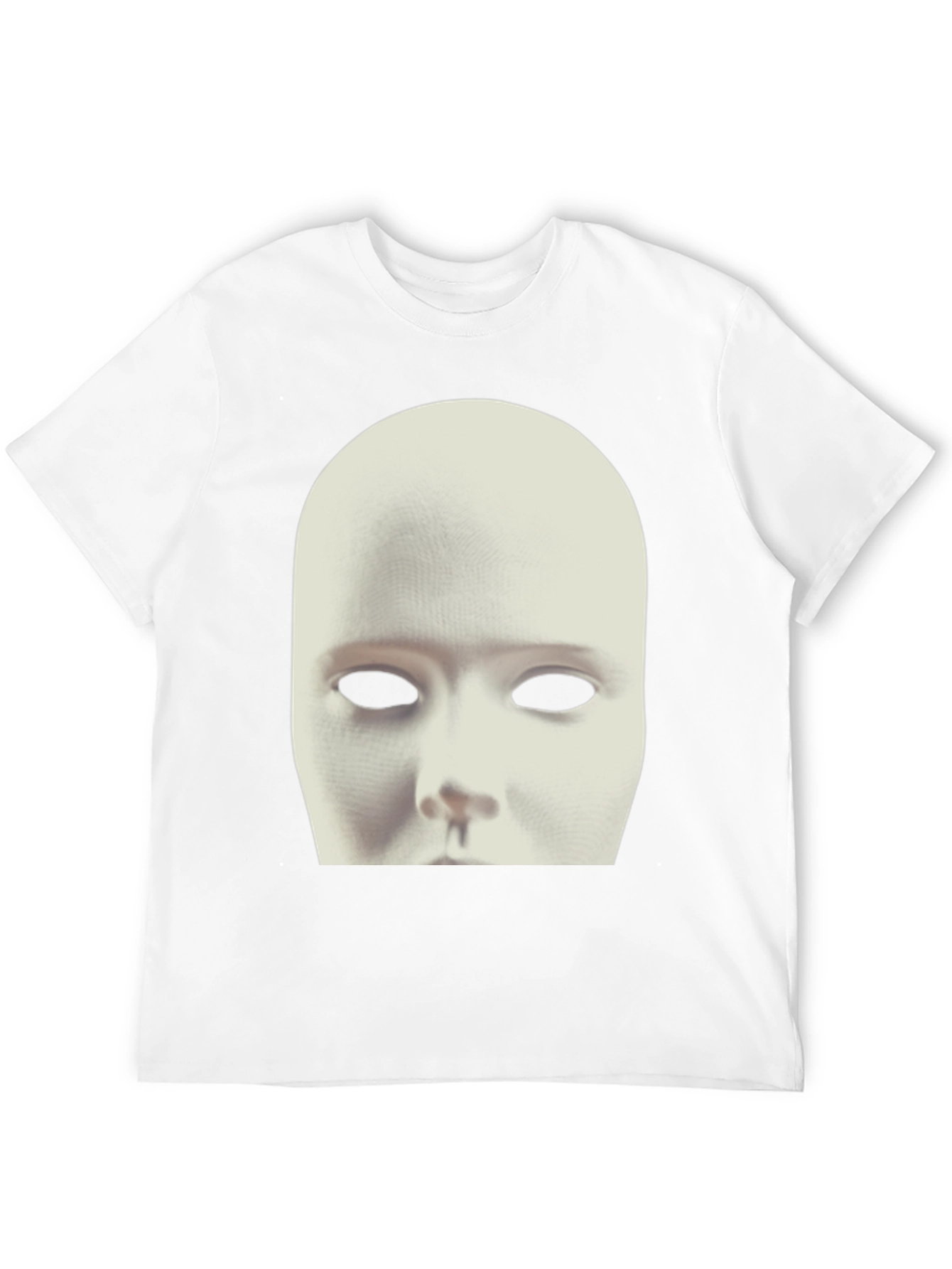 Black T-Shirt with White Mask Graphic