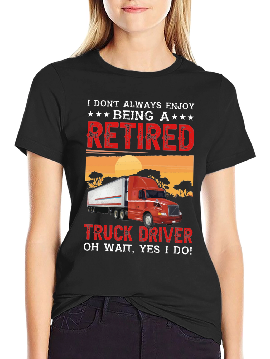Retired Truck Driver T-Shirt - Black