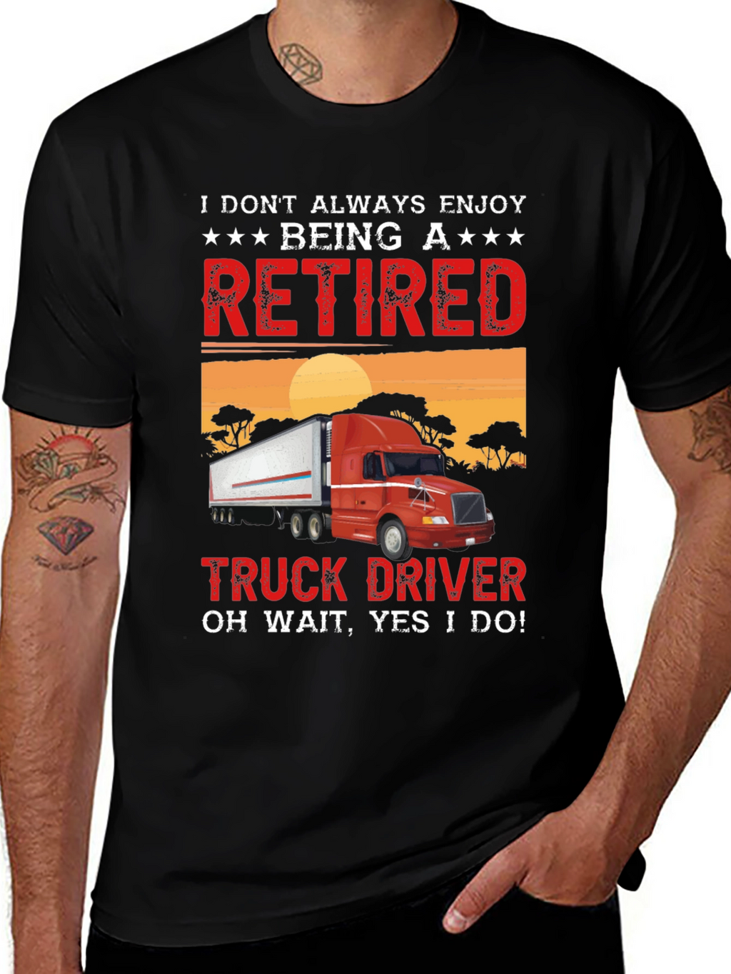 Retired Truck Driver T-Shirt - Black