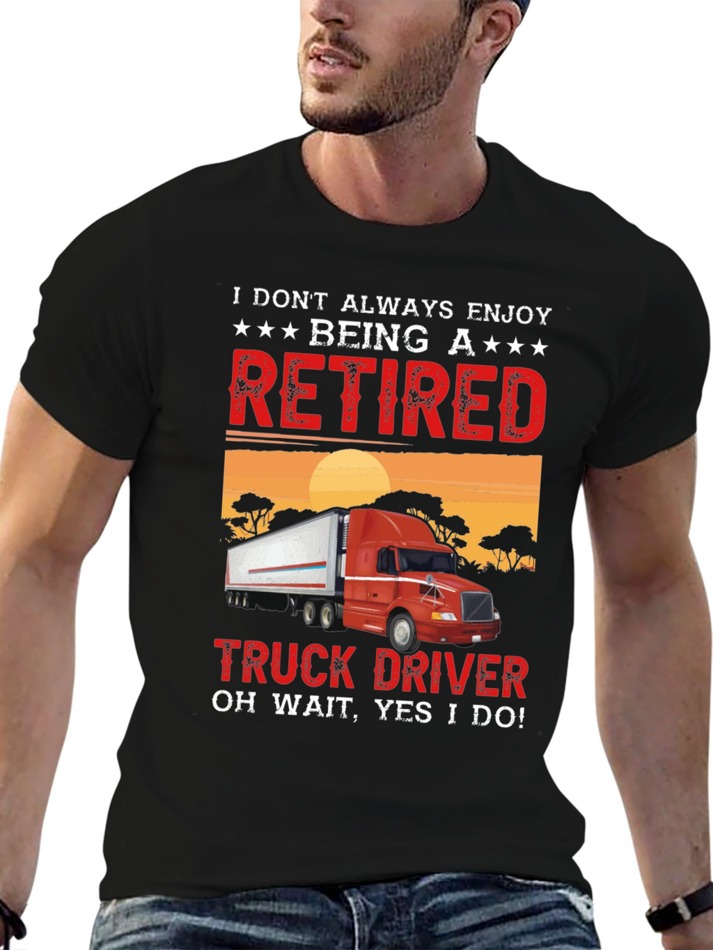 Retired Truck Driver T-Shirt - Black