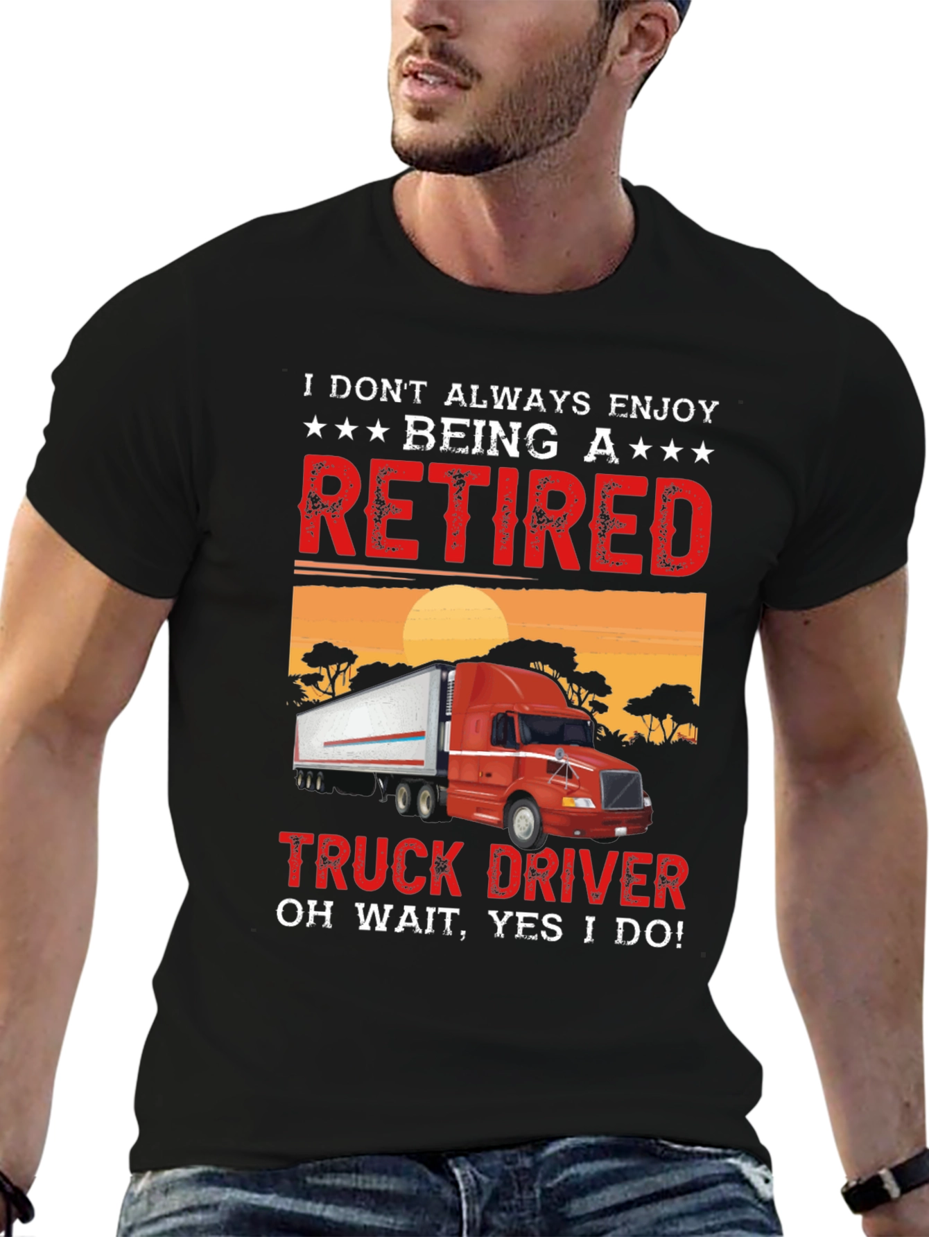 Retired Truck Driver T-Shirt - Black
