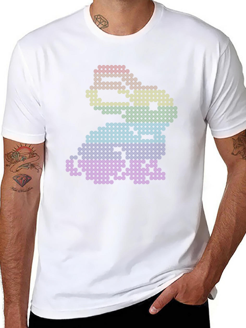 Rainbow Pixel Art Frog T-Shirt