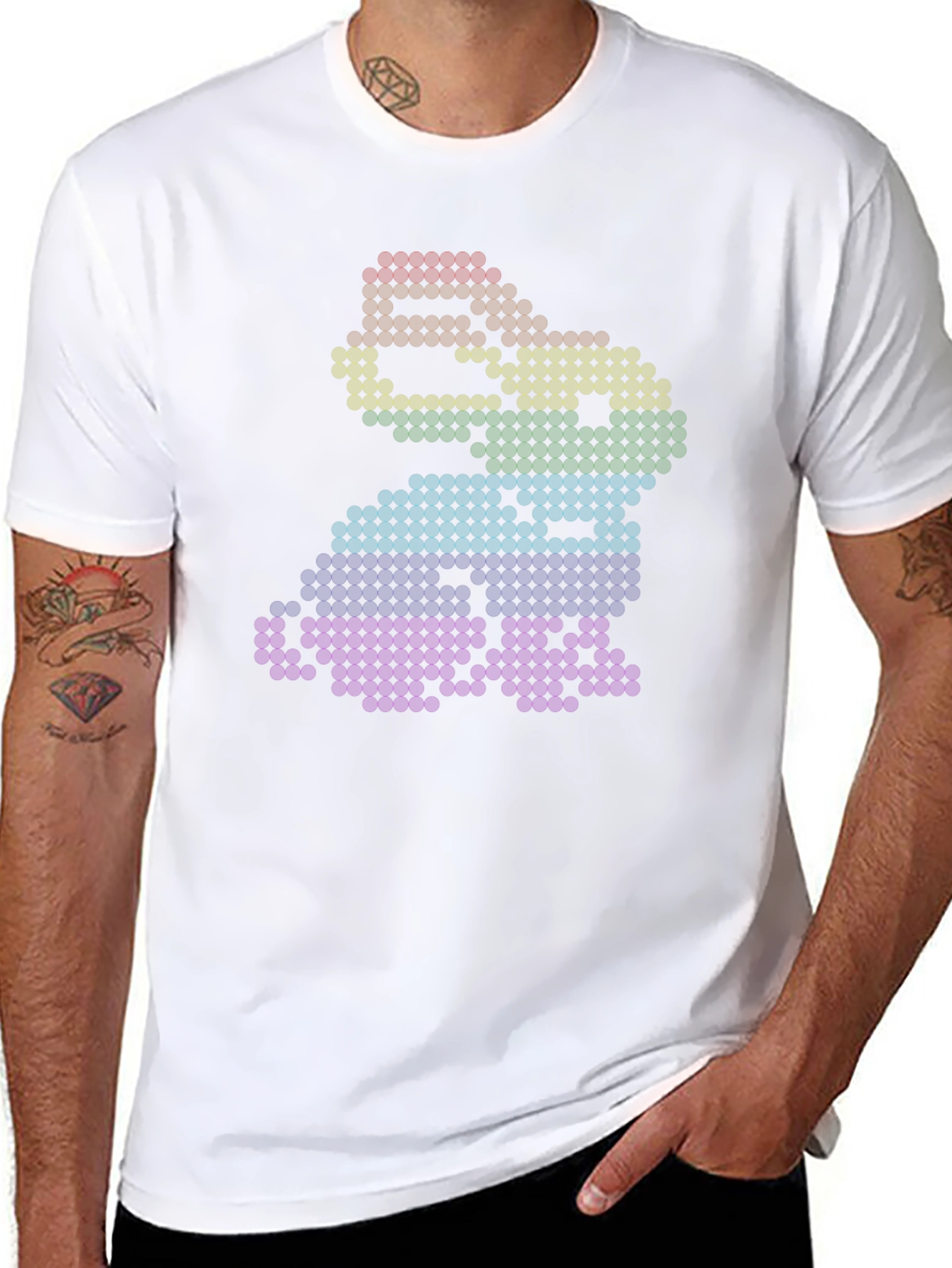 Rainbow Pixel Art Frog T-Shirt