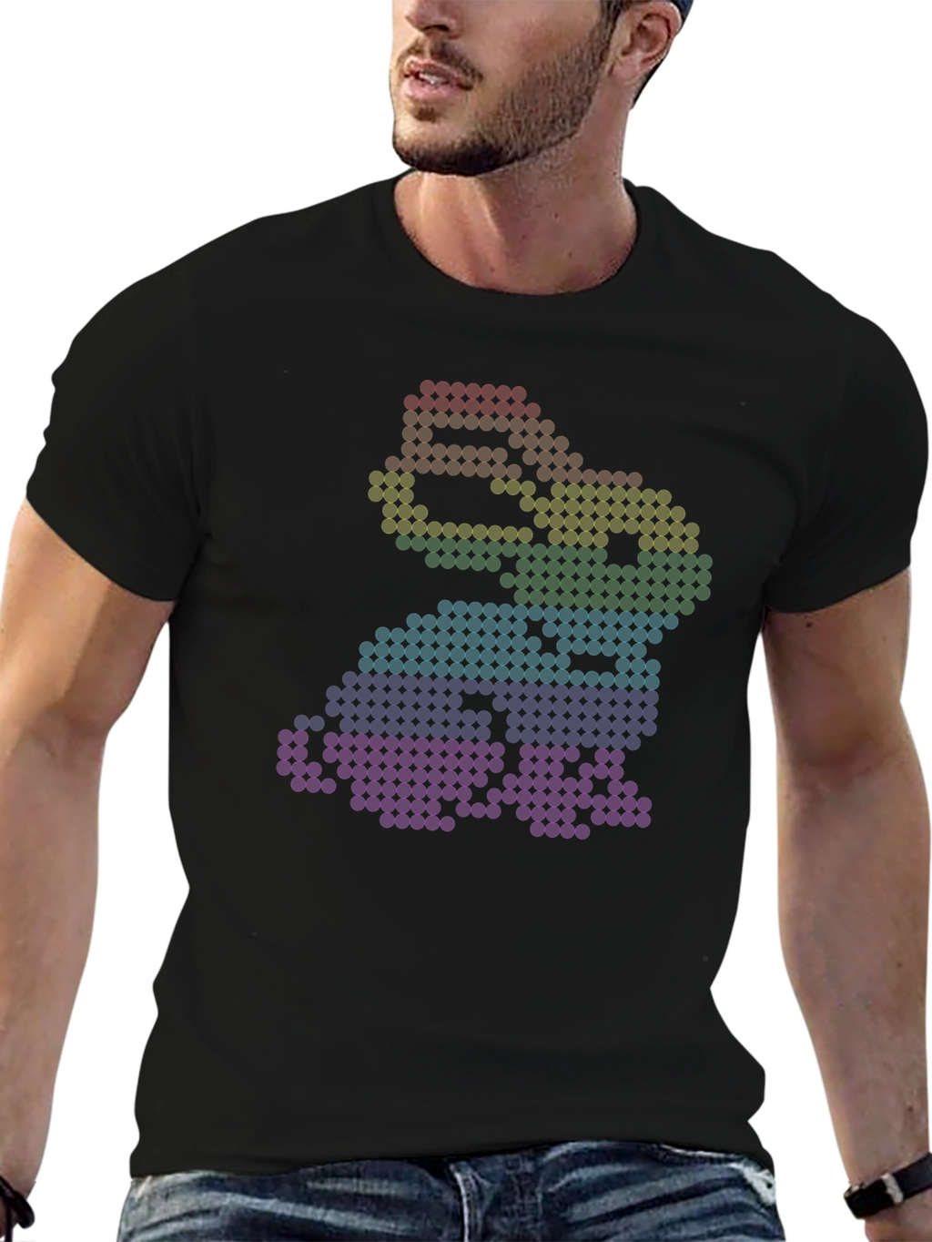 Rainbow Pixel Art Frog T-Shirt