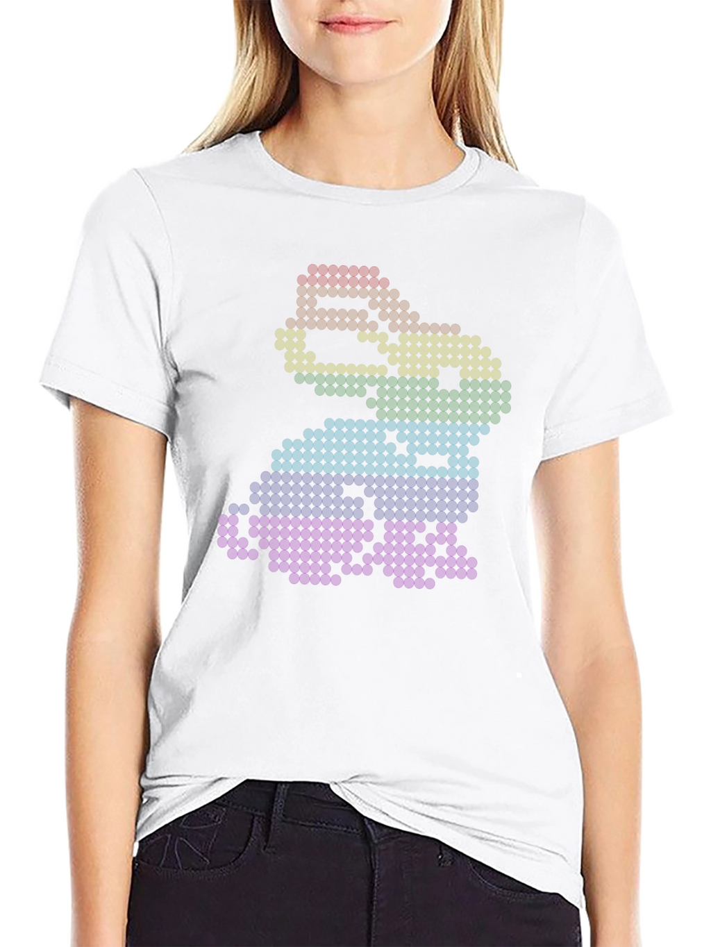Rainbow Pixel Art Frog T-Shirt