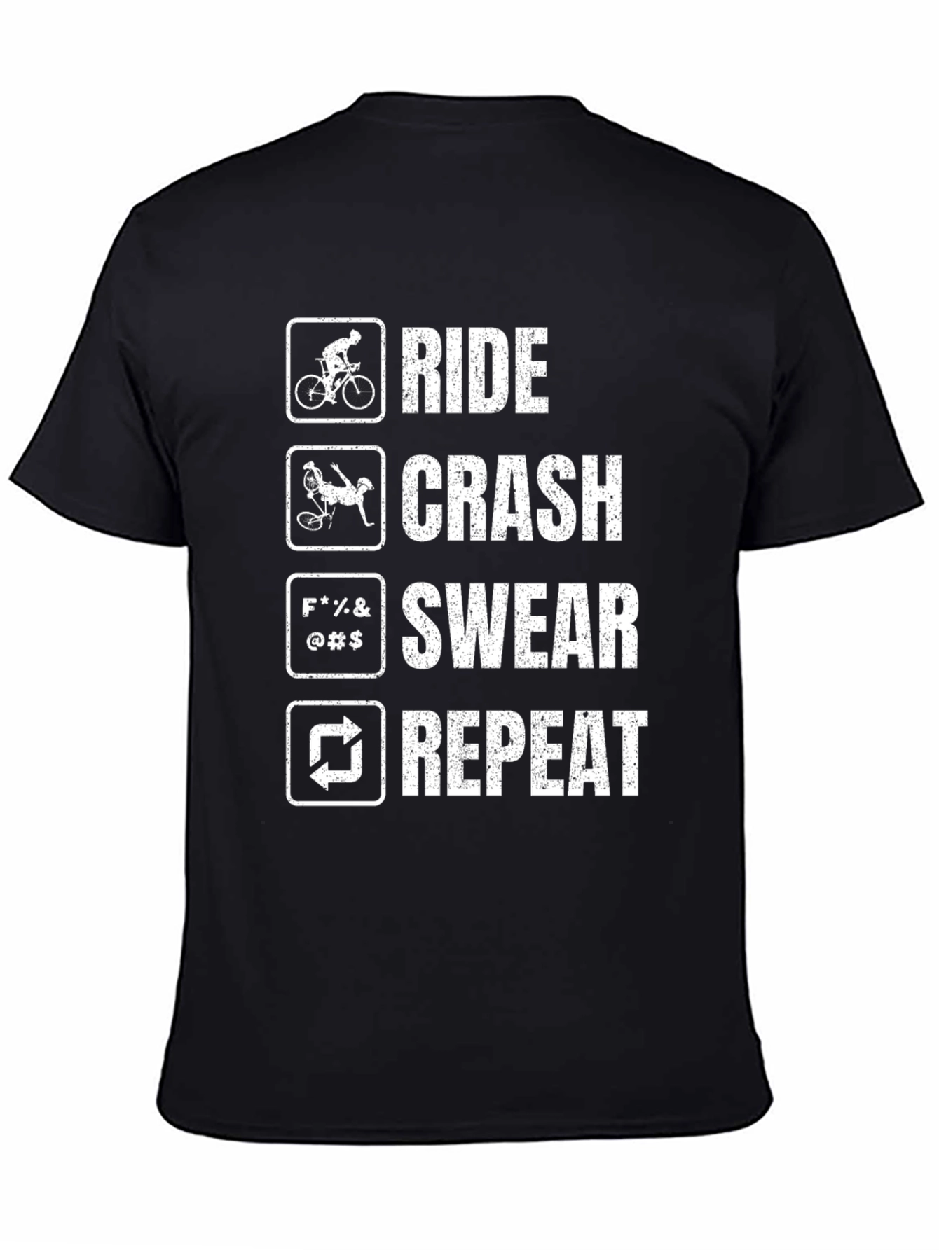 Ride Crash Swear Repeat Cyclist T-Shirt
