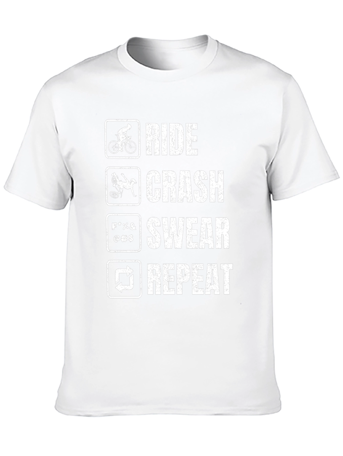 Ride Crash Swear Repeat Cyclist T-Shirt