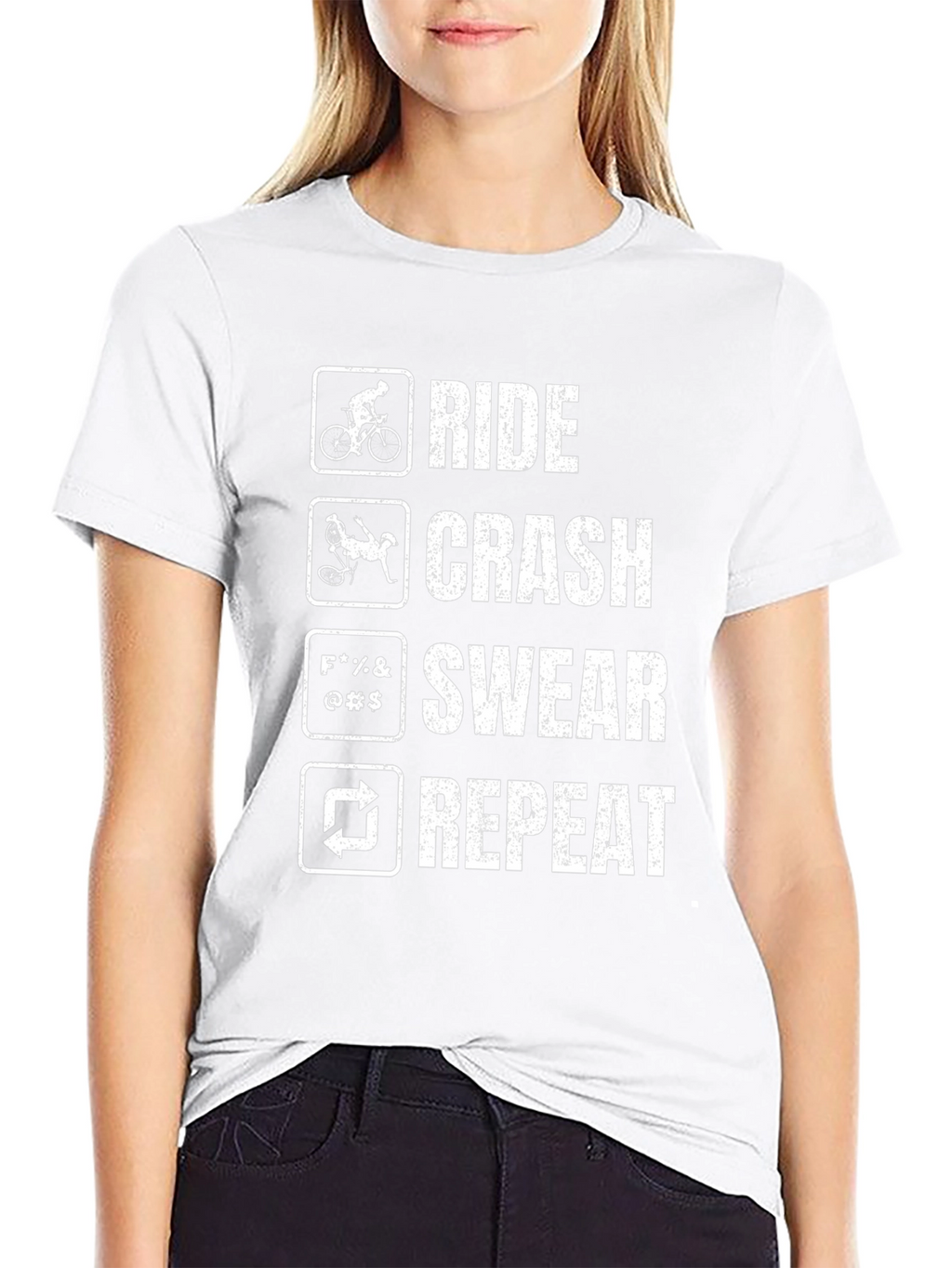 Ride Crash Swear Repeat Cyclist T-Shirt