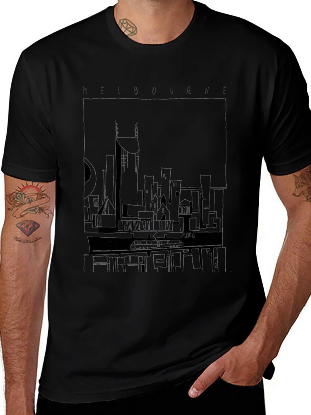 Melbourne City Skyline Graphic T-Shirt