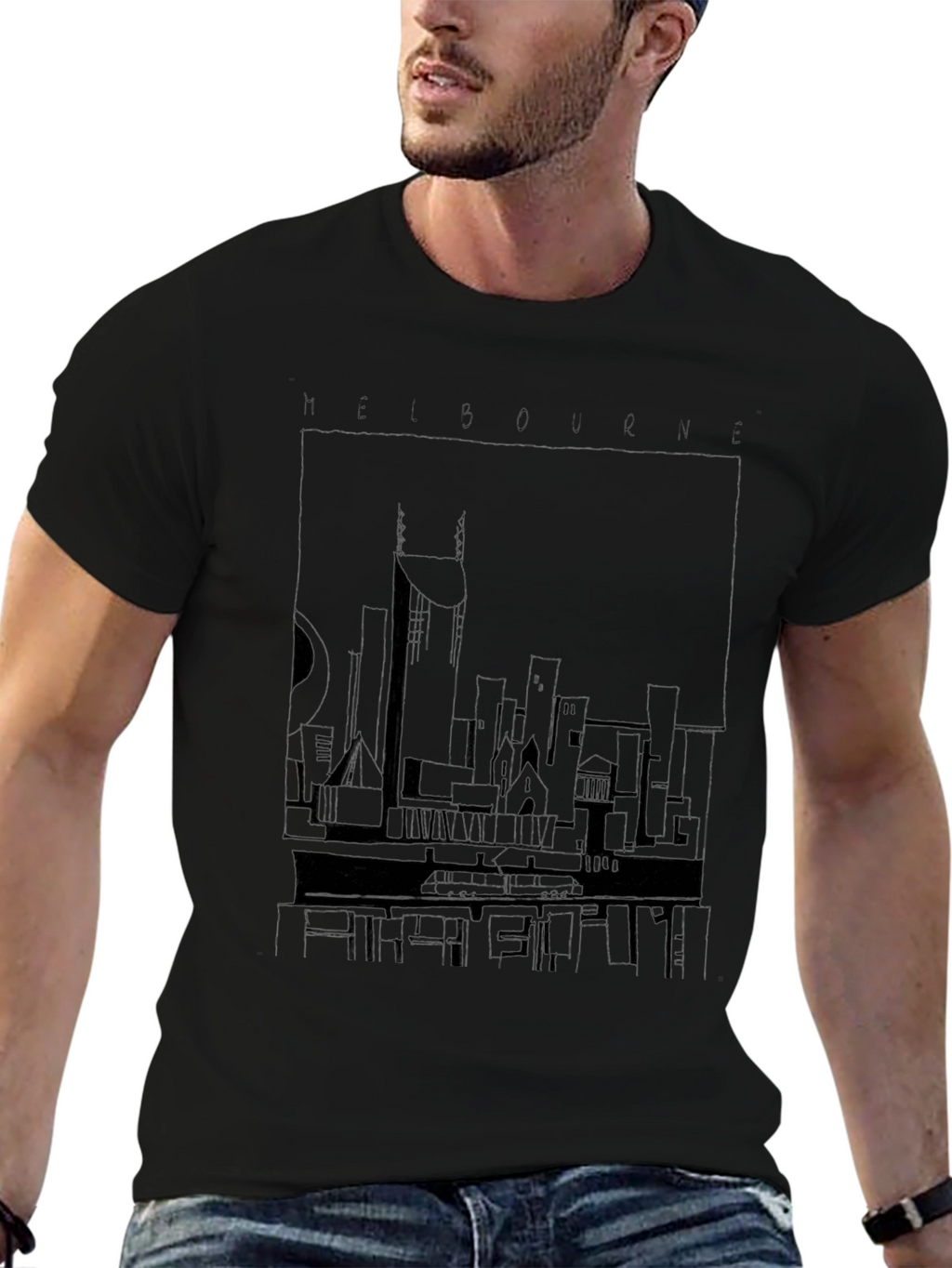 Melbourne City Skyline Graphic T-Shirt