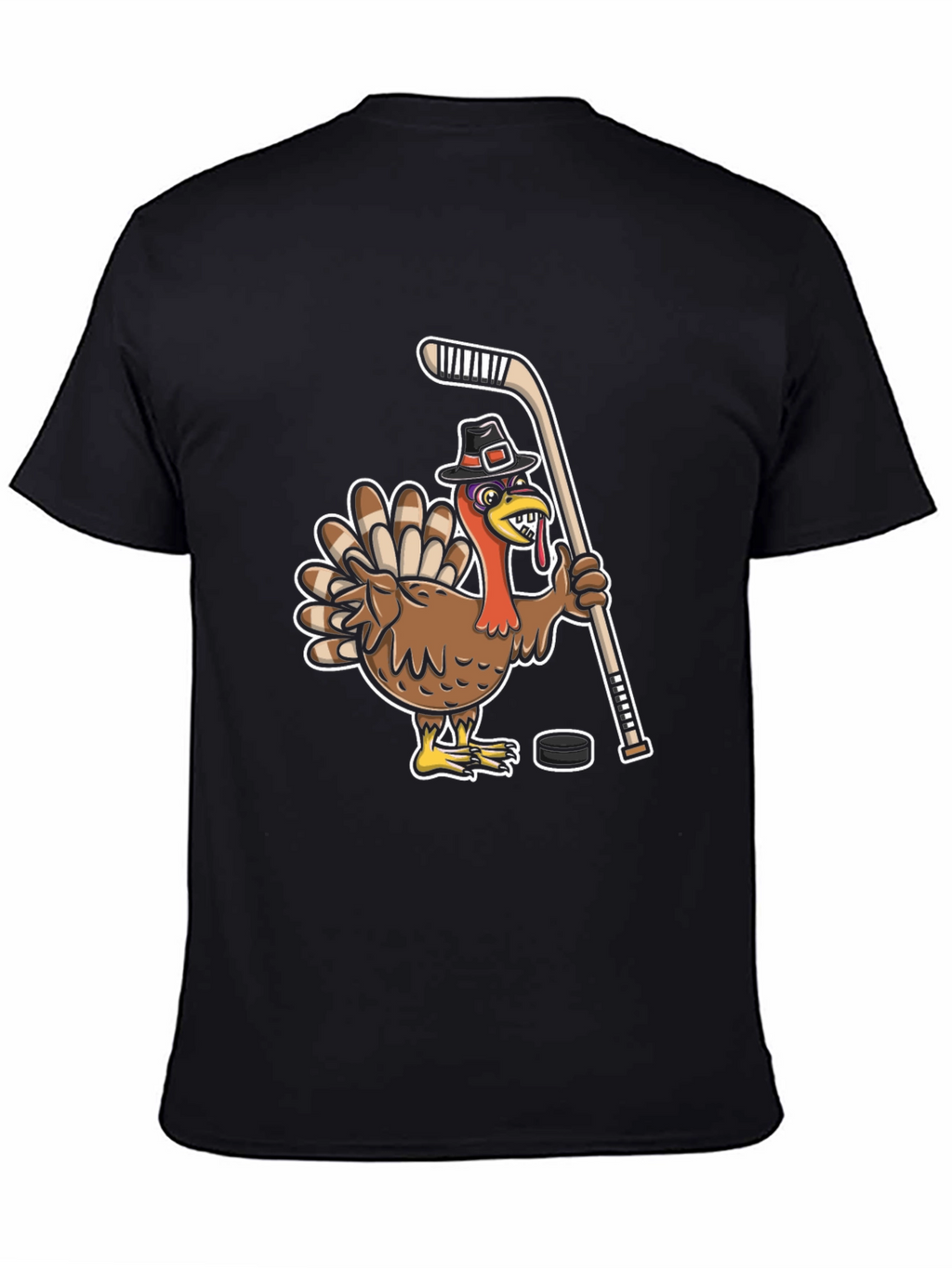Turkey Hockey Player Black T-Shirt