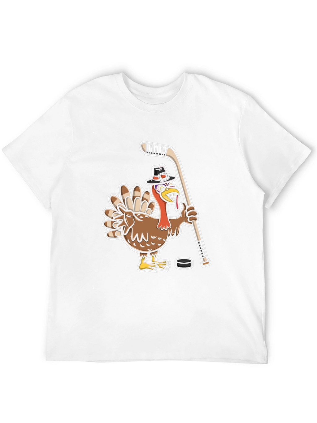 Turkey Hockey Player Black T-Shirt