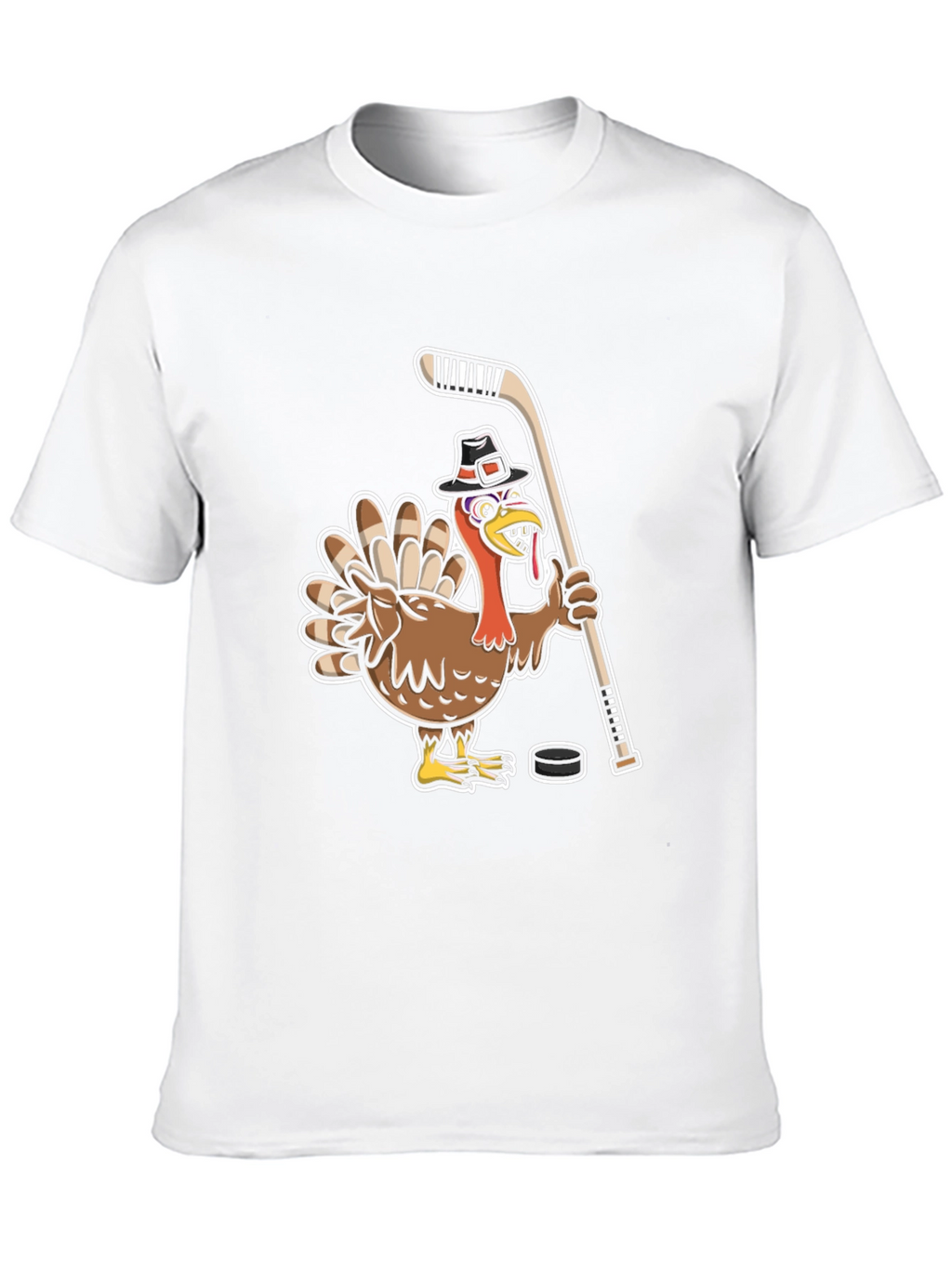 Turkey Hockey Player Black T-Shirt