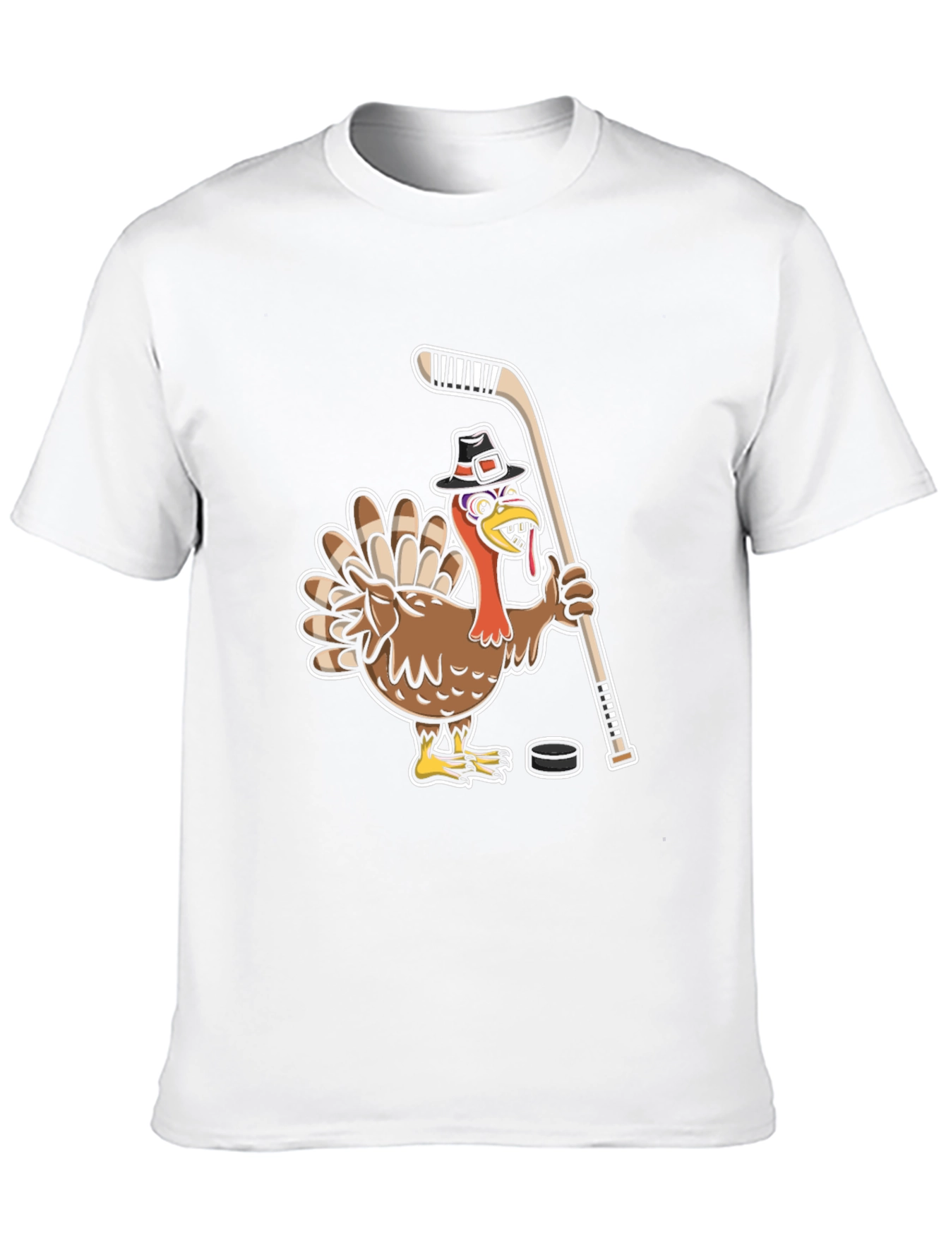 Turkey Hockey Player Black T-Shirt