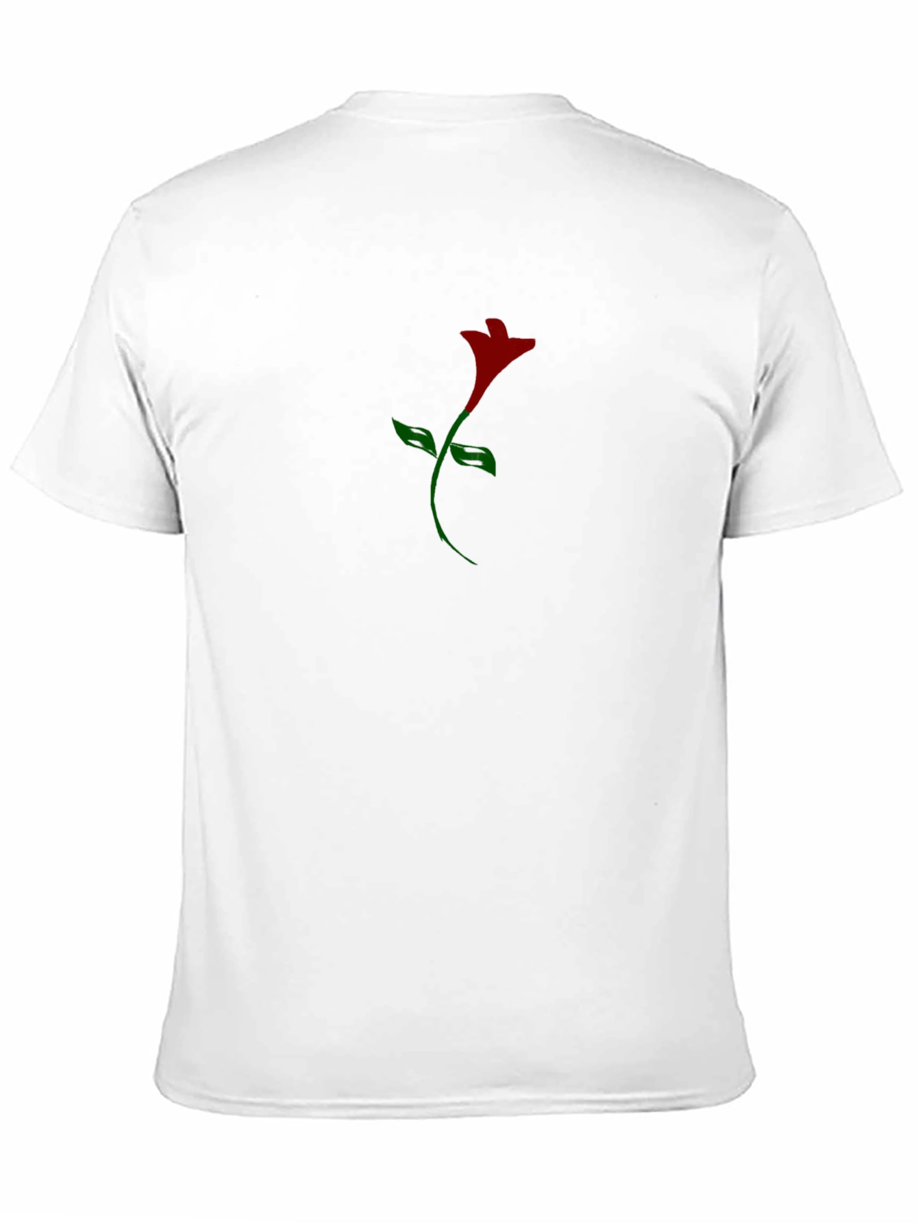 Mens Black T-Shirt with Rose Graphic Print