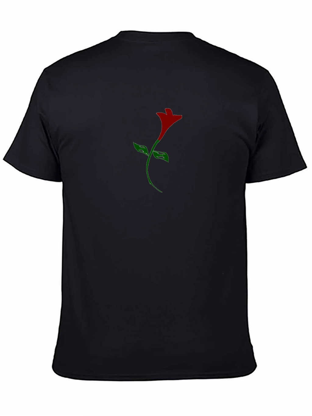 Mens Black T-Shirt with Rose Graphic Print
