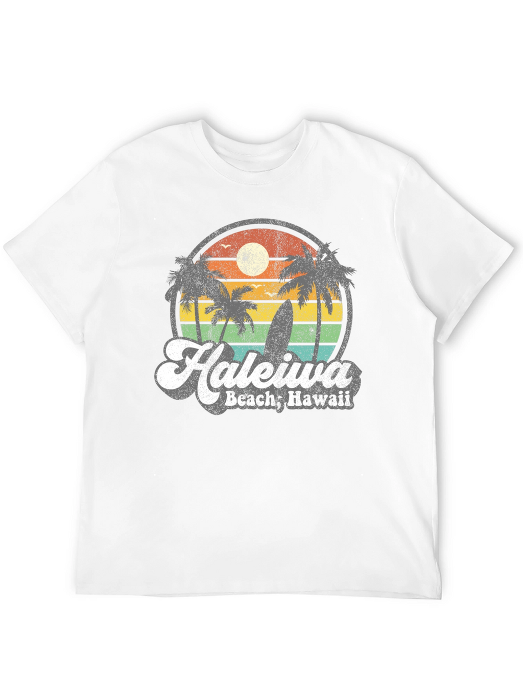 Haleiwa Beach Hawaii Retro Graphic T-Shirt