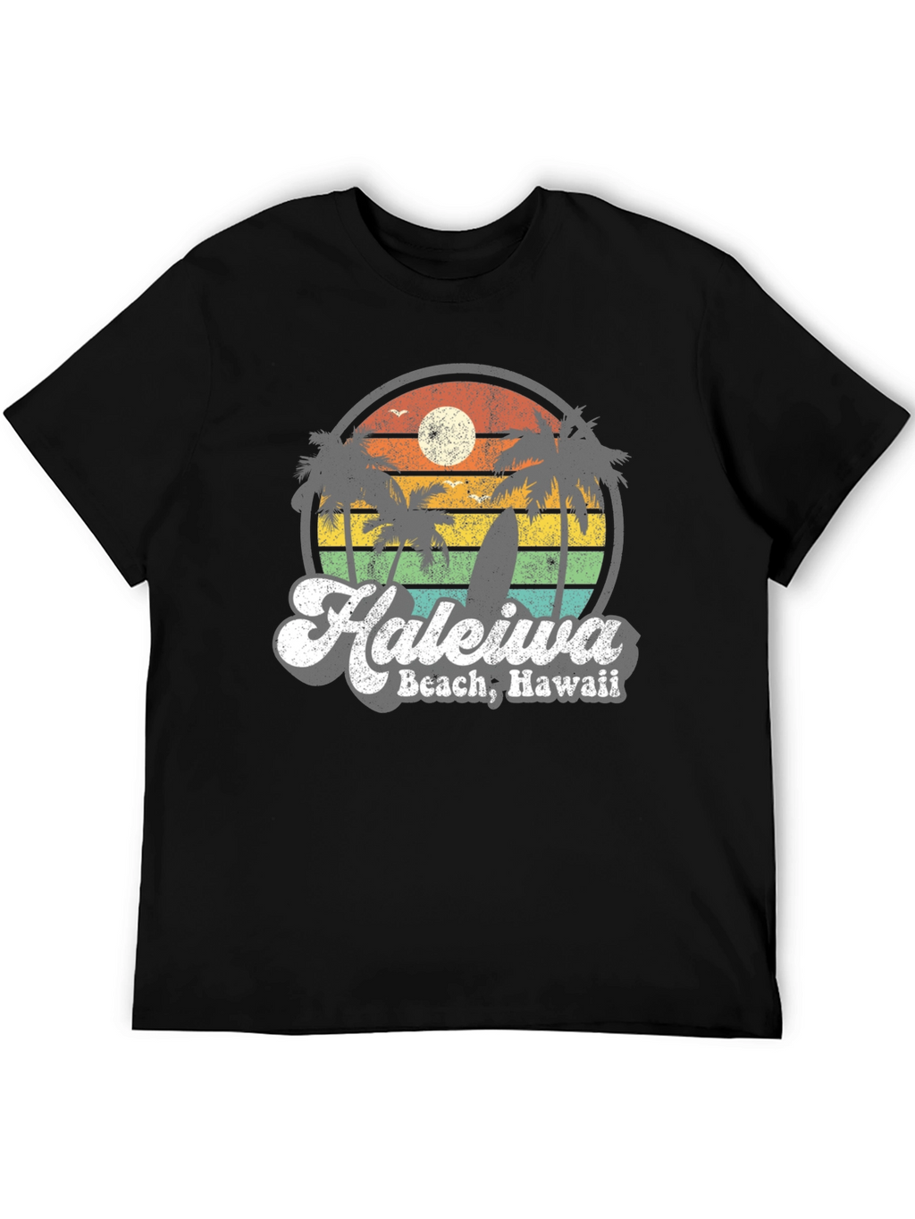 Haleiwa Beach Hawaii Retro Graphic T-Shirt