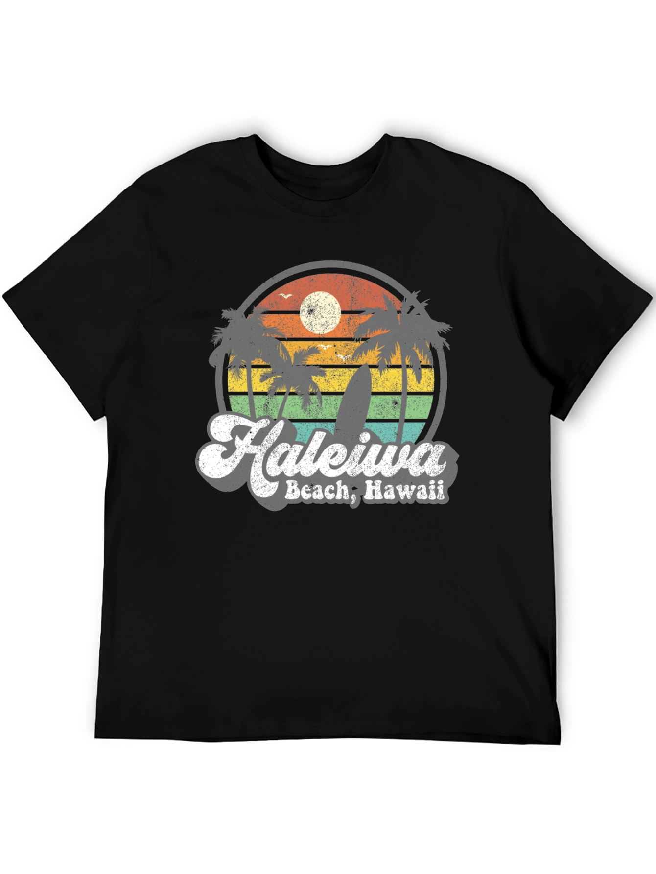 Haleiwa Beach Hawaii Retro Graphic T-Shirt