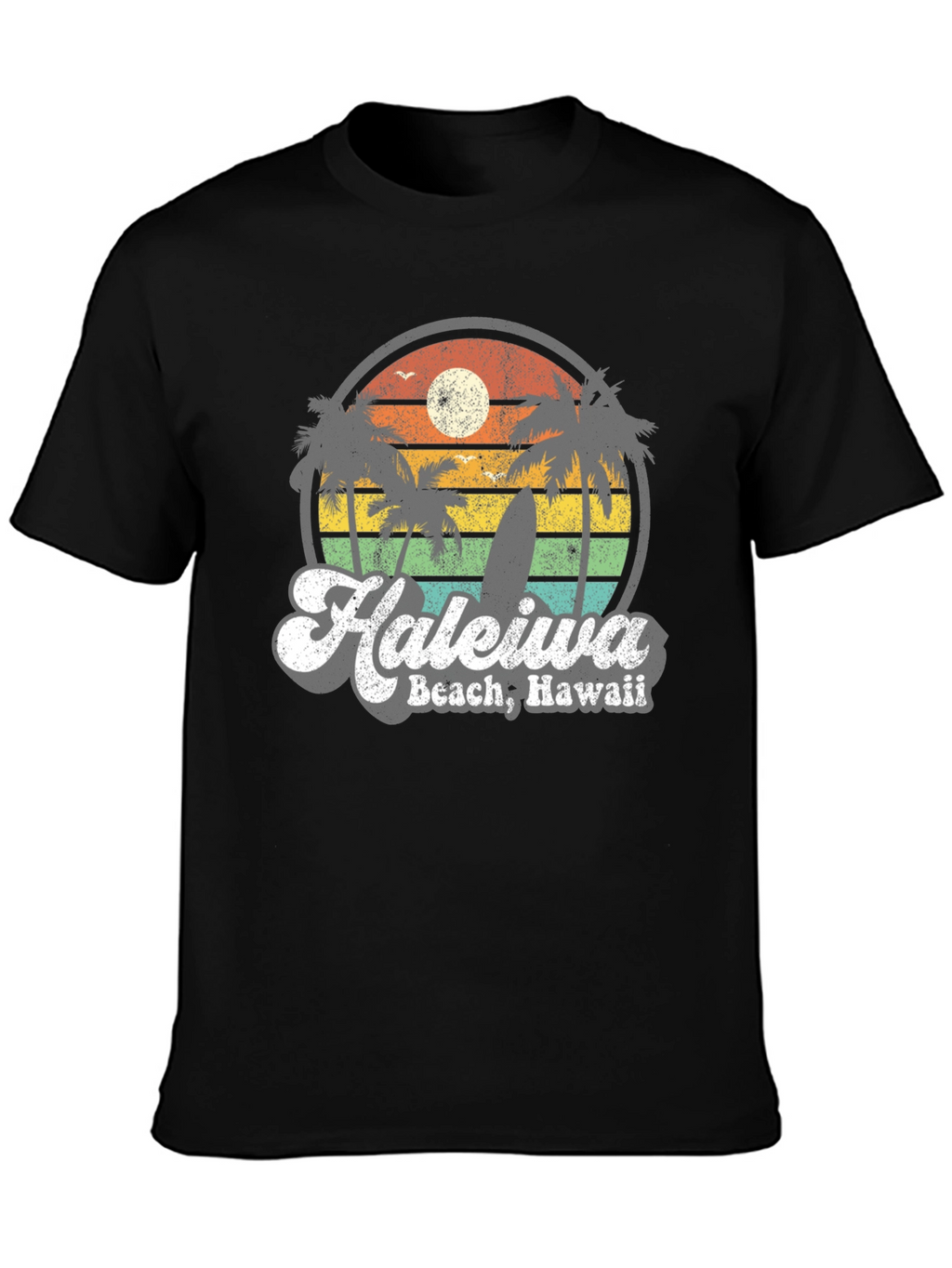 Haleiwa Beach Hawaii Retro Graphic T-Shirt